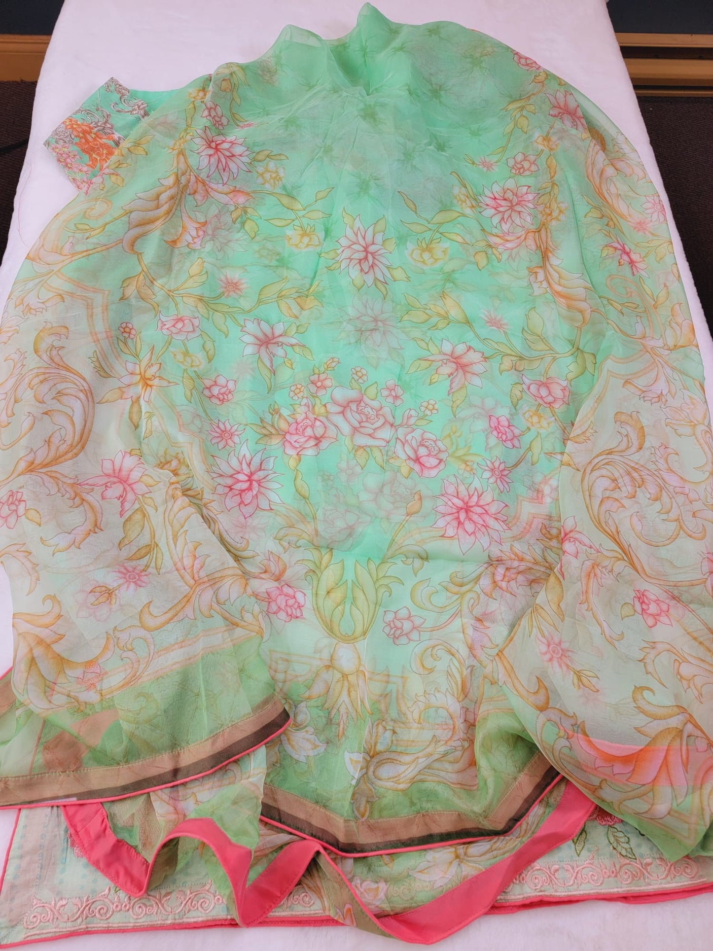 Pakistani lawn stitched Embroidered Suit Ready To Ship