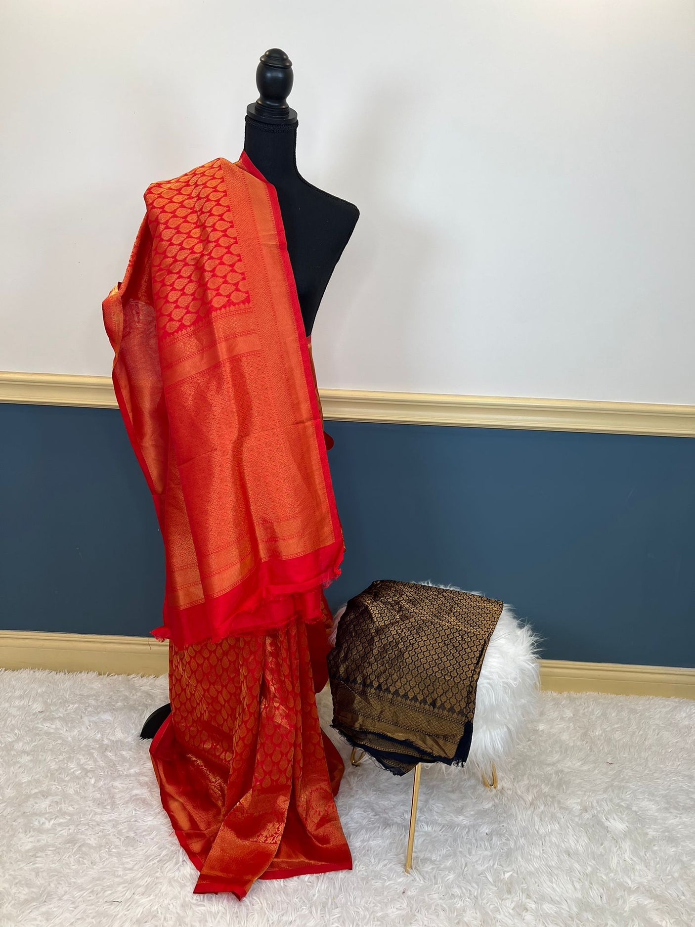 Pure silk katan with running blouse