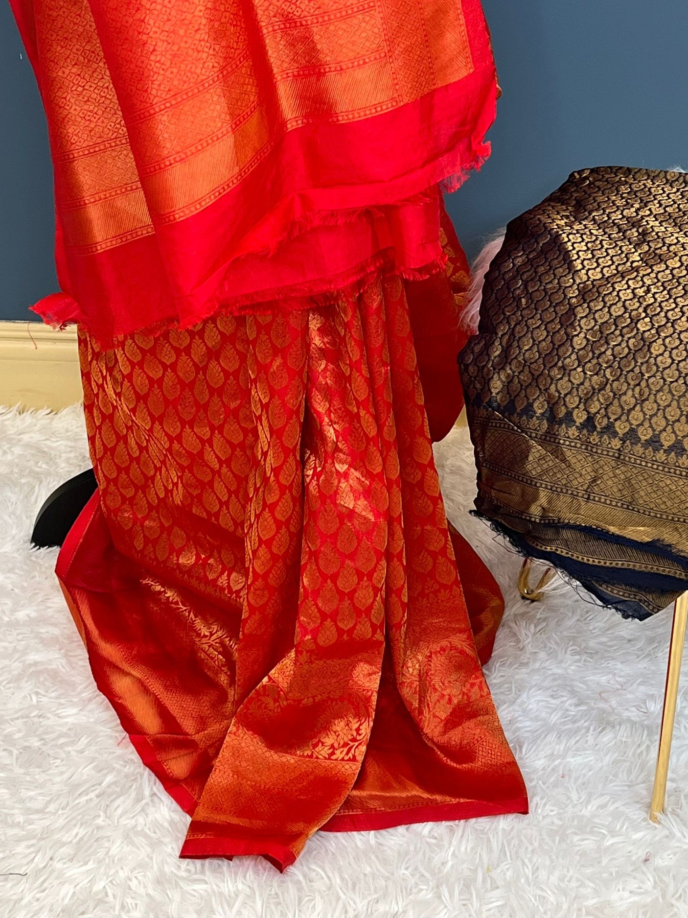 Pure silk katan with running blouse