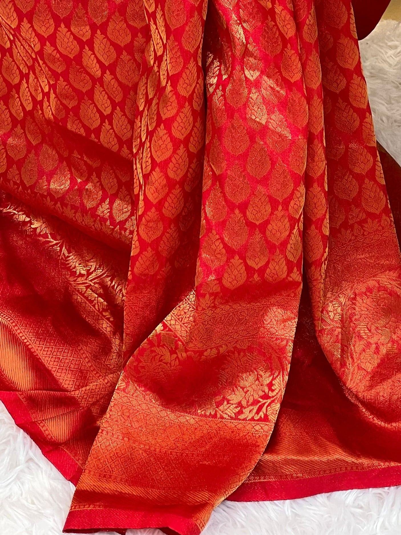 Pure silk katan with running blouse