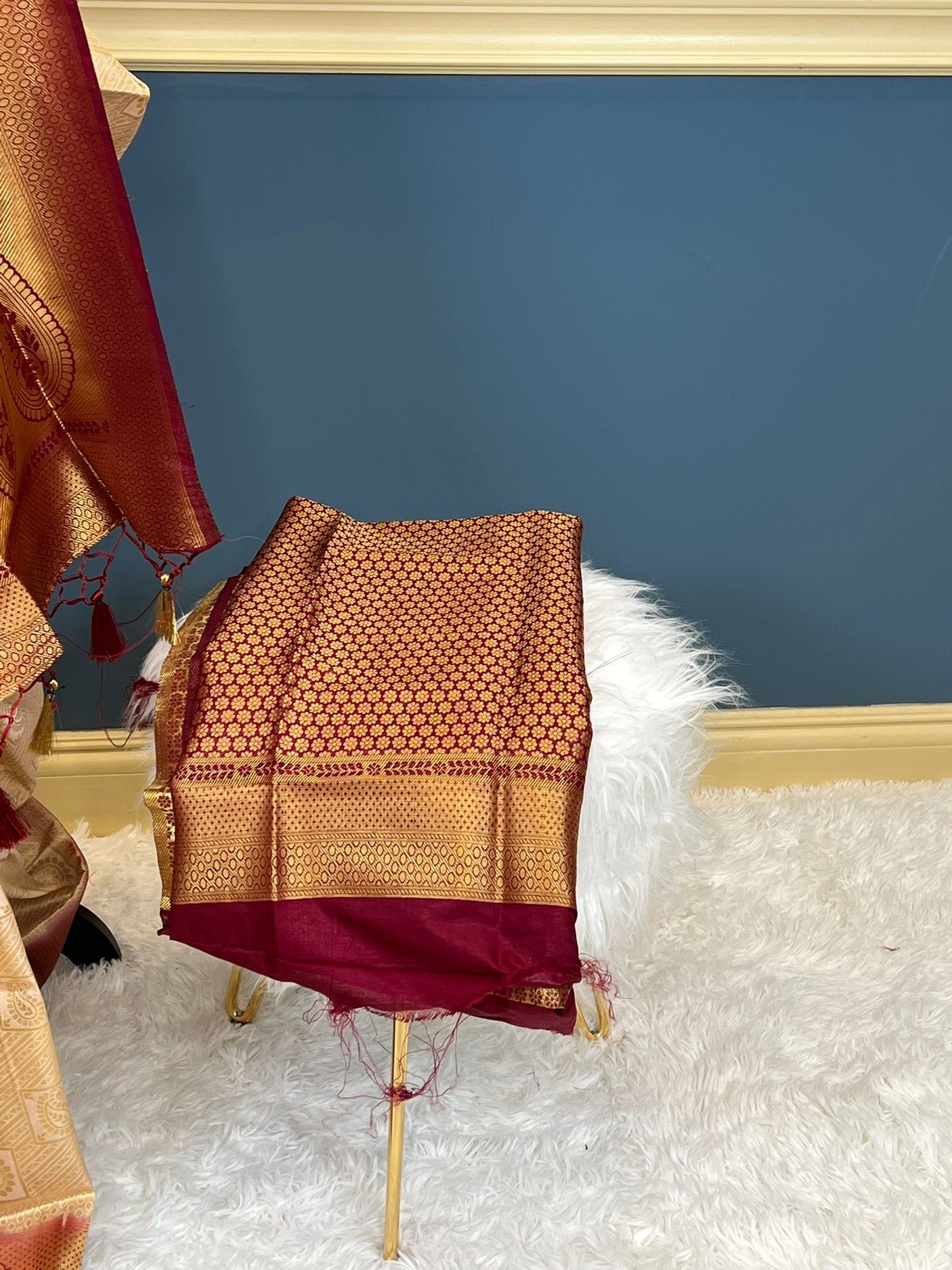 Pure silk katan with running blouse