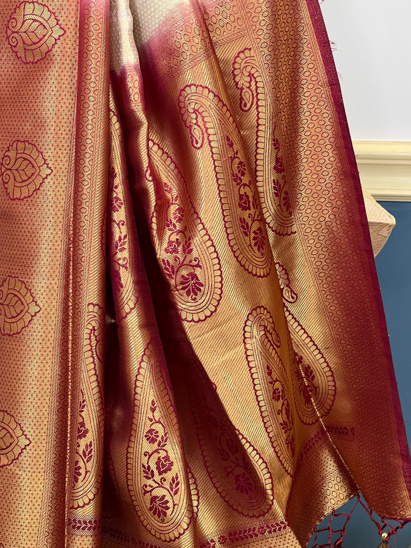 Pure silk katan with running blouse