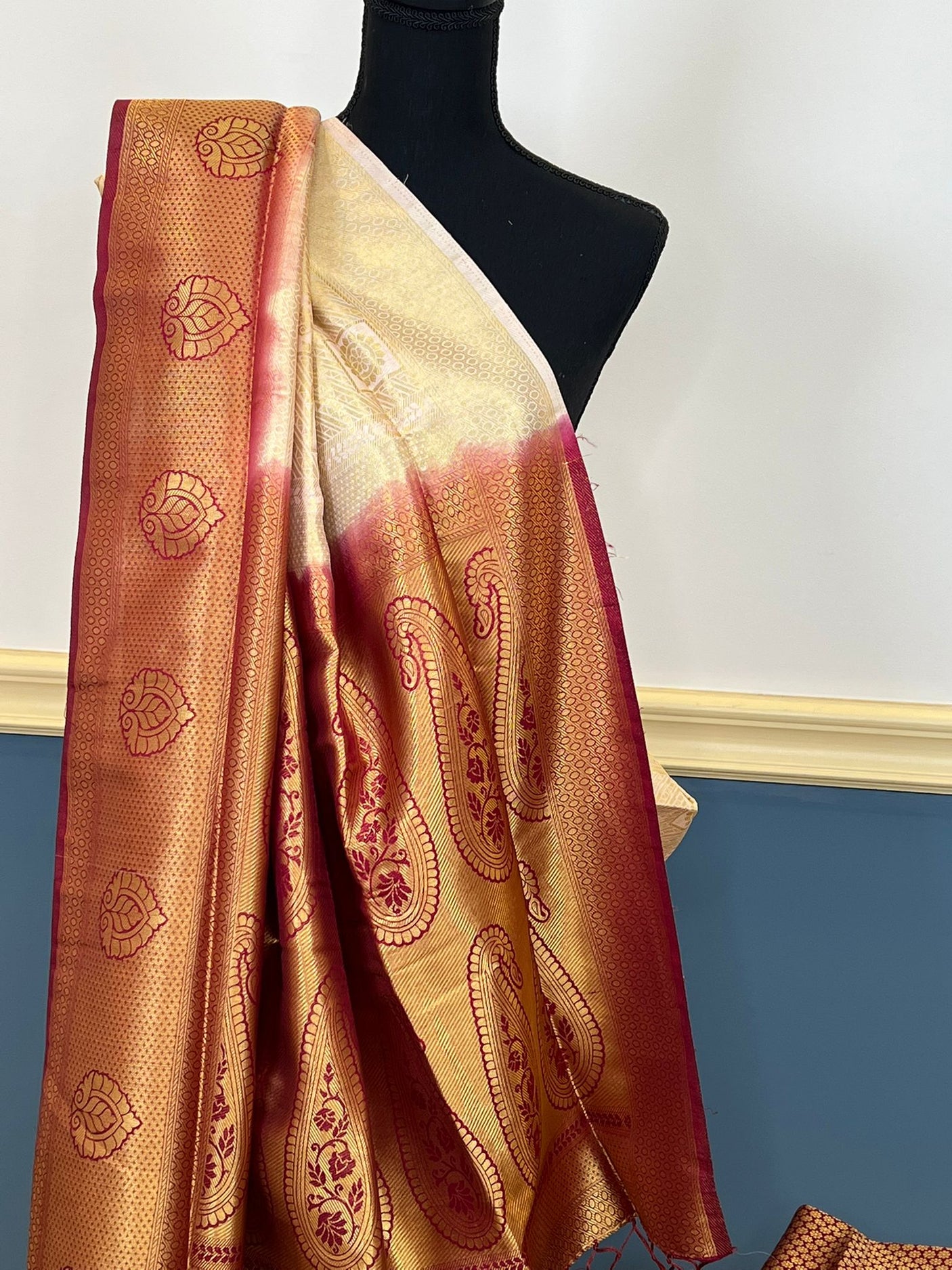 Pure silk katan with running blouse
