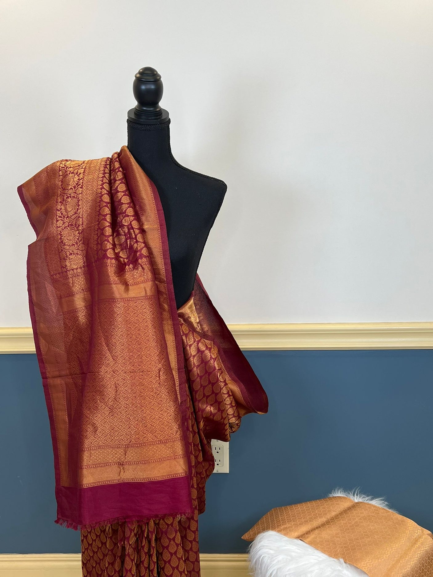 Pure silk katan with running blouse