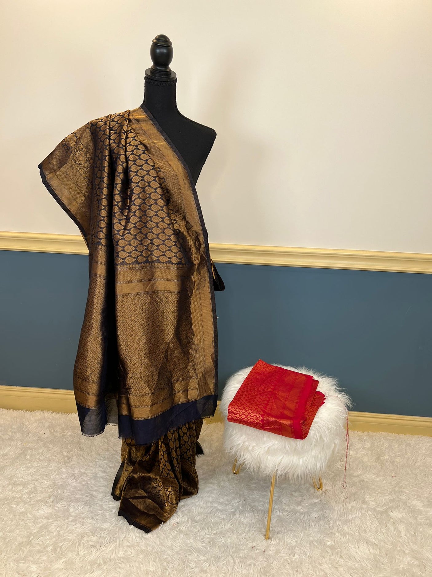 Pure silk katan with running blouse