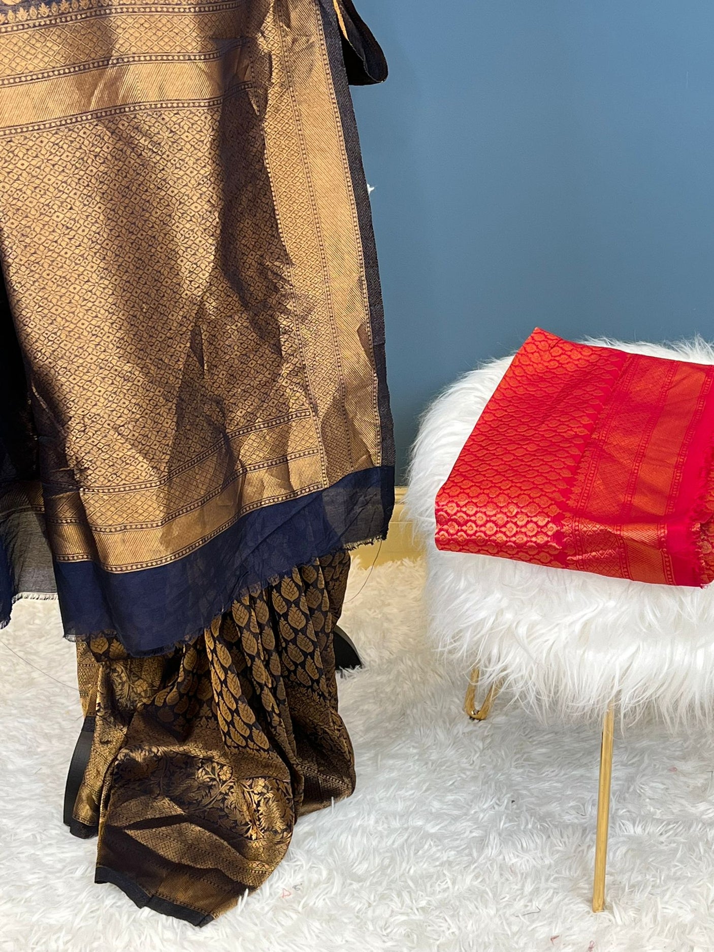 Pure silk katan with running blouse