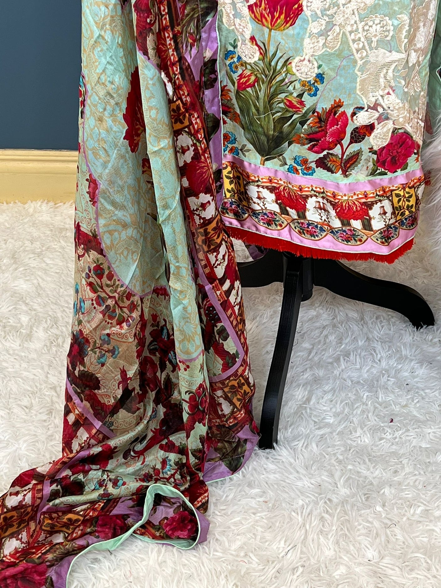 Pakistani Stitched lawn Embroidered Salwar kameez ready to ship