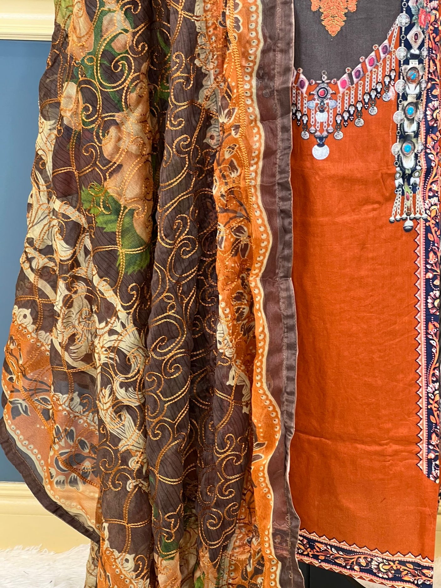 Pakistani Stitched Embroidered lawn Salwar kameez ready to ship