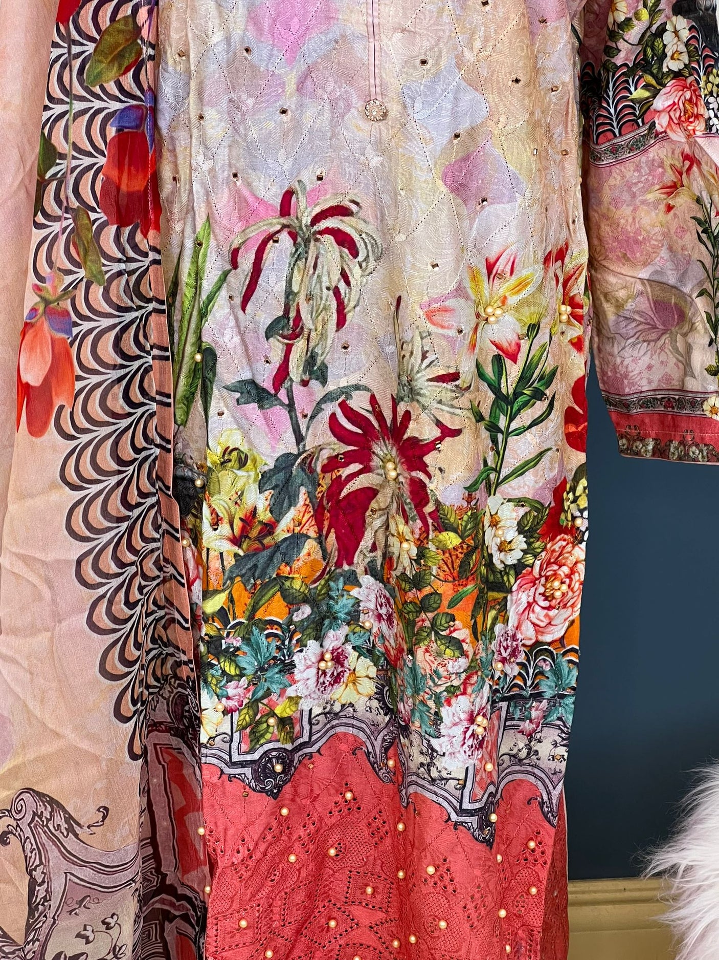 Pakistani Stitched Embroidered lawn Salwar kameez ready to ship