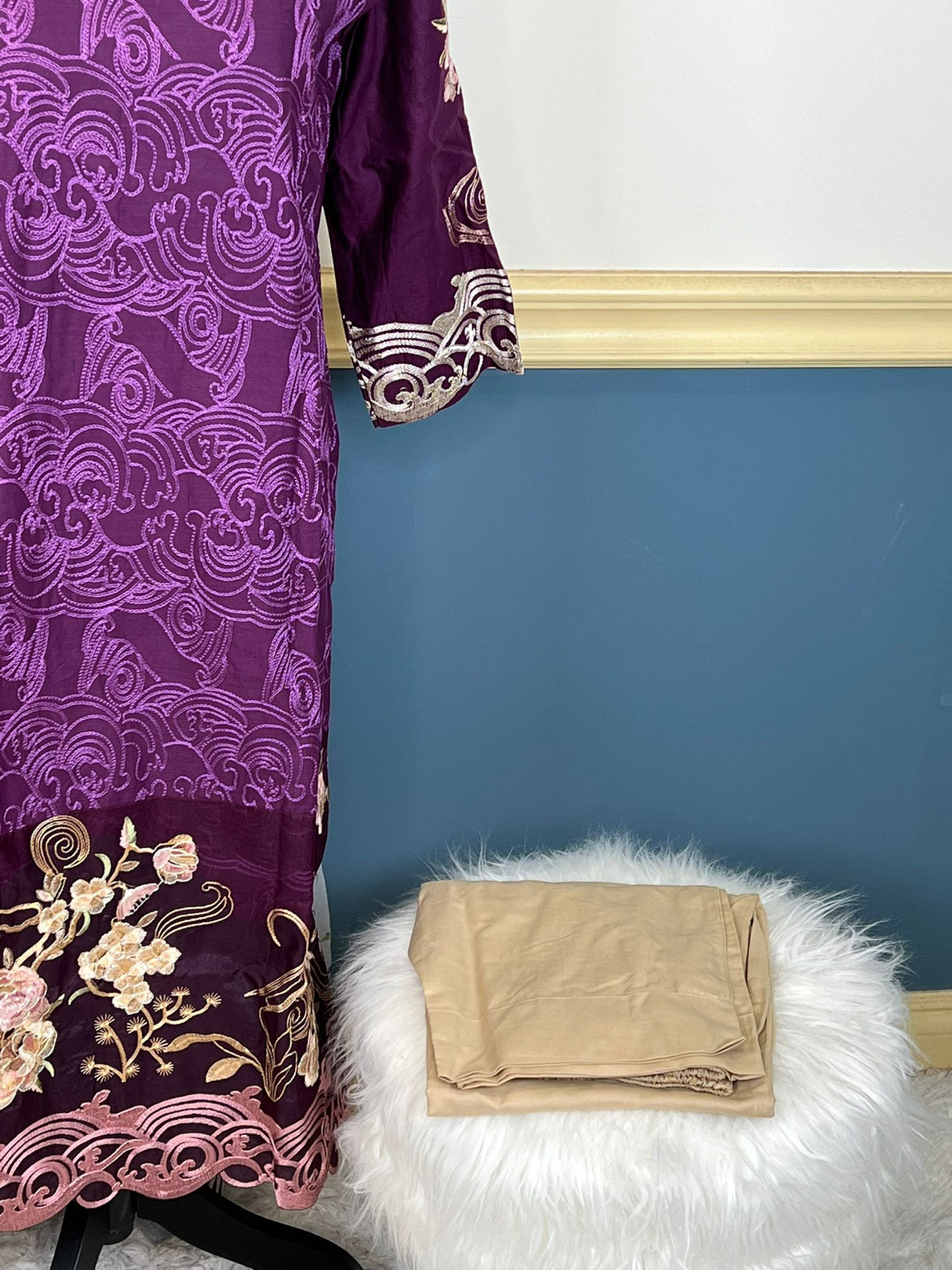 Indian Cotton Stitched Embroidery Suit Ready To Ship