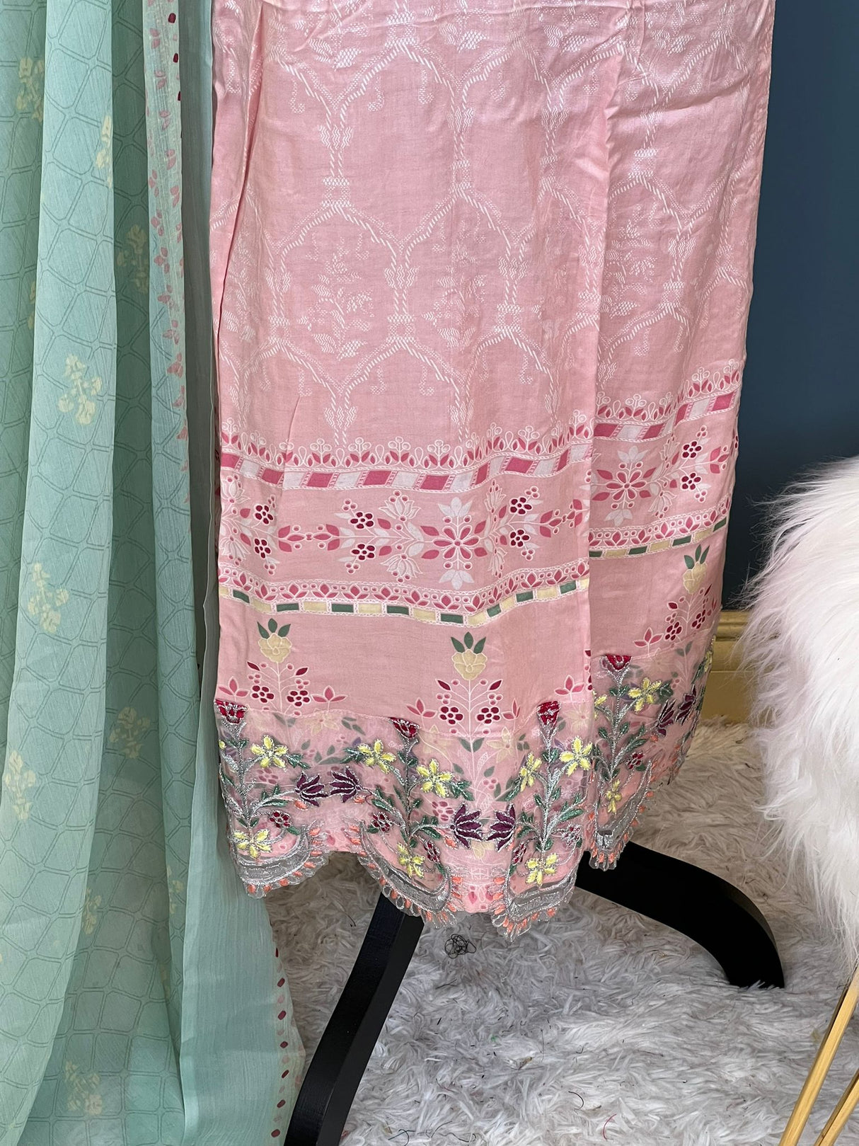 Indian Cotton Stitched Embroidery Suit Ready To Ship