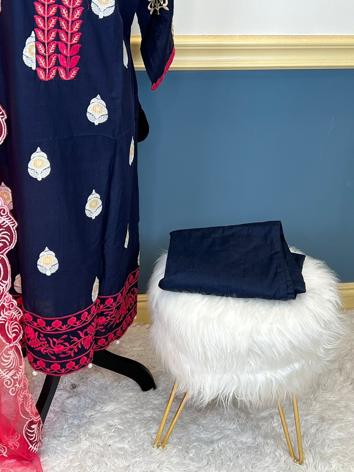 Indian Cotton Stitched Embroidery Suit Ready To Ship