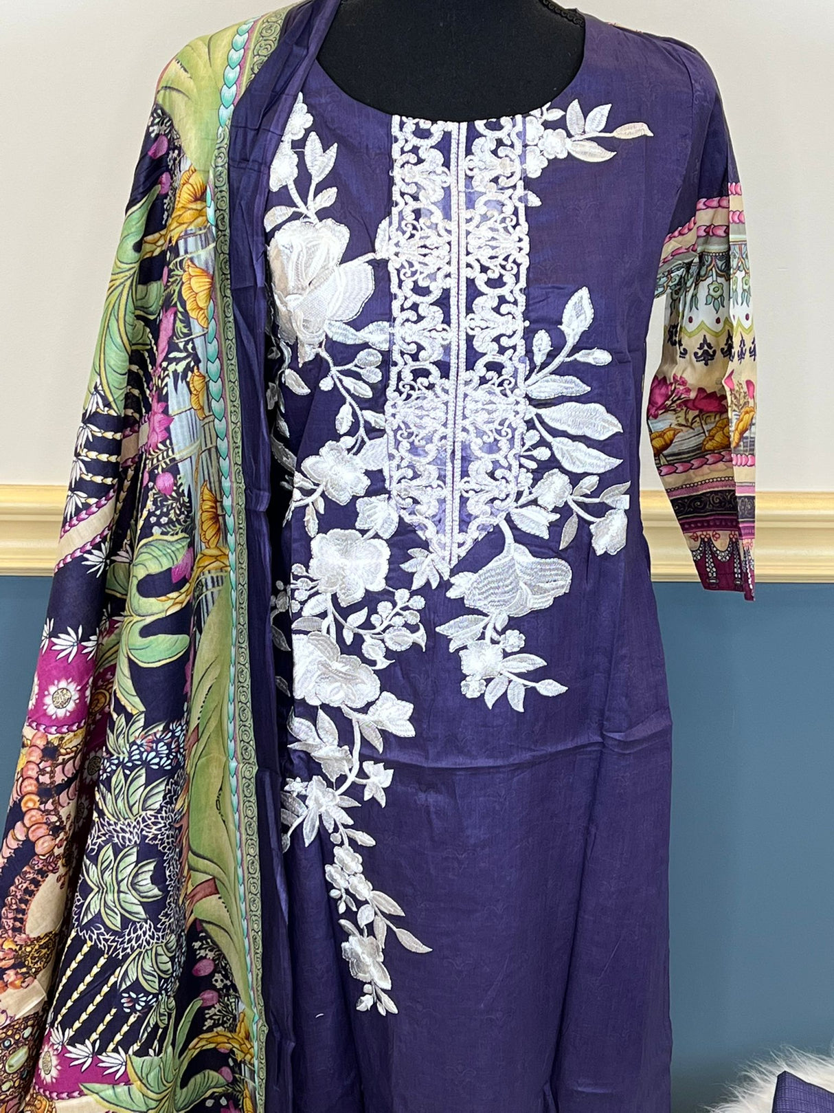 Indian Cotton Stitched Embroidery Suit Ready To Ship