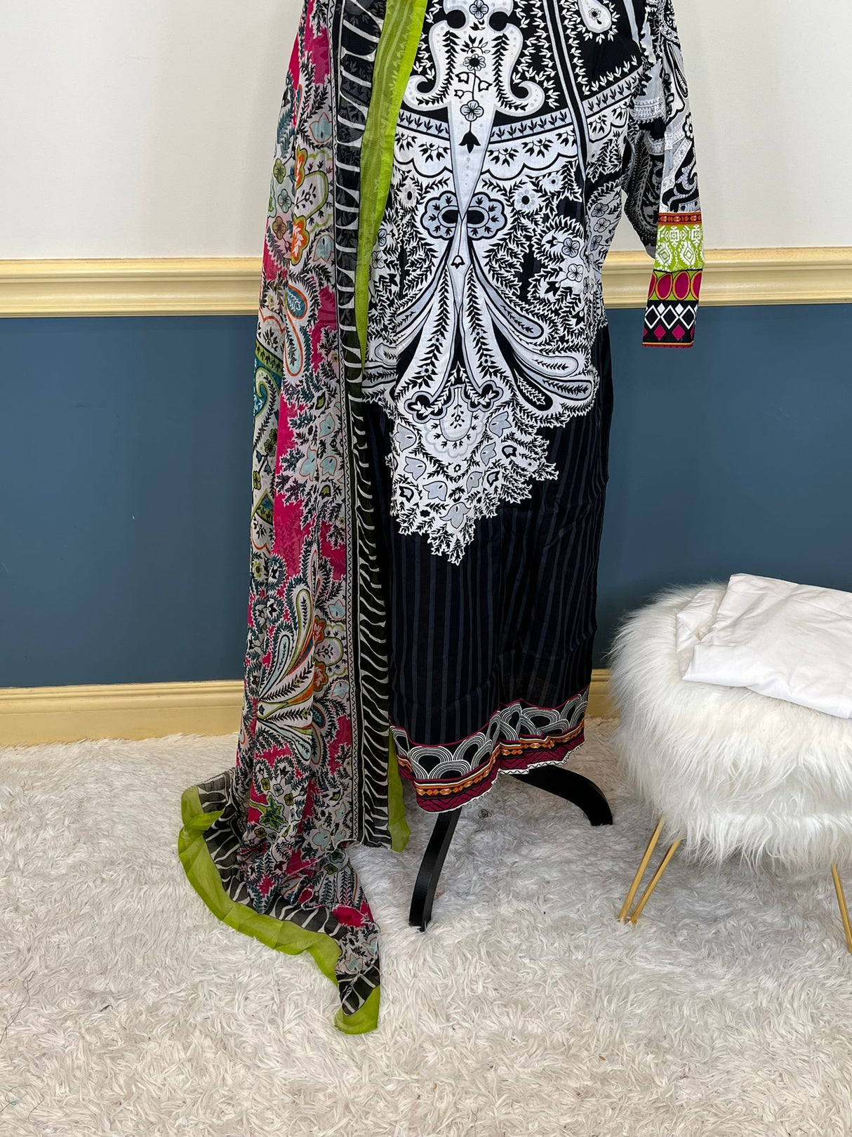 Indian Cotton Stitched Embroidery Suit Ready To Ship