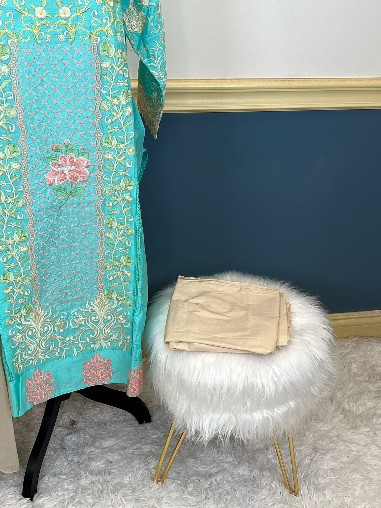 Indian Cotton Stitched Embroidery Suit Ready To Ship