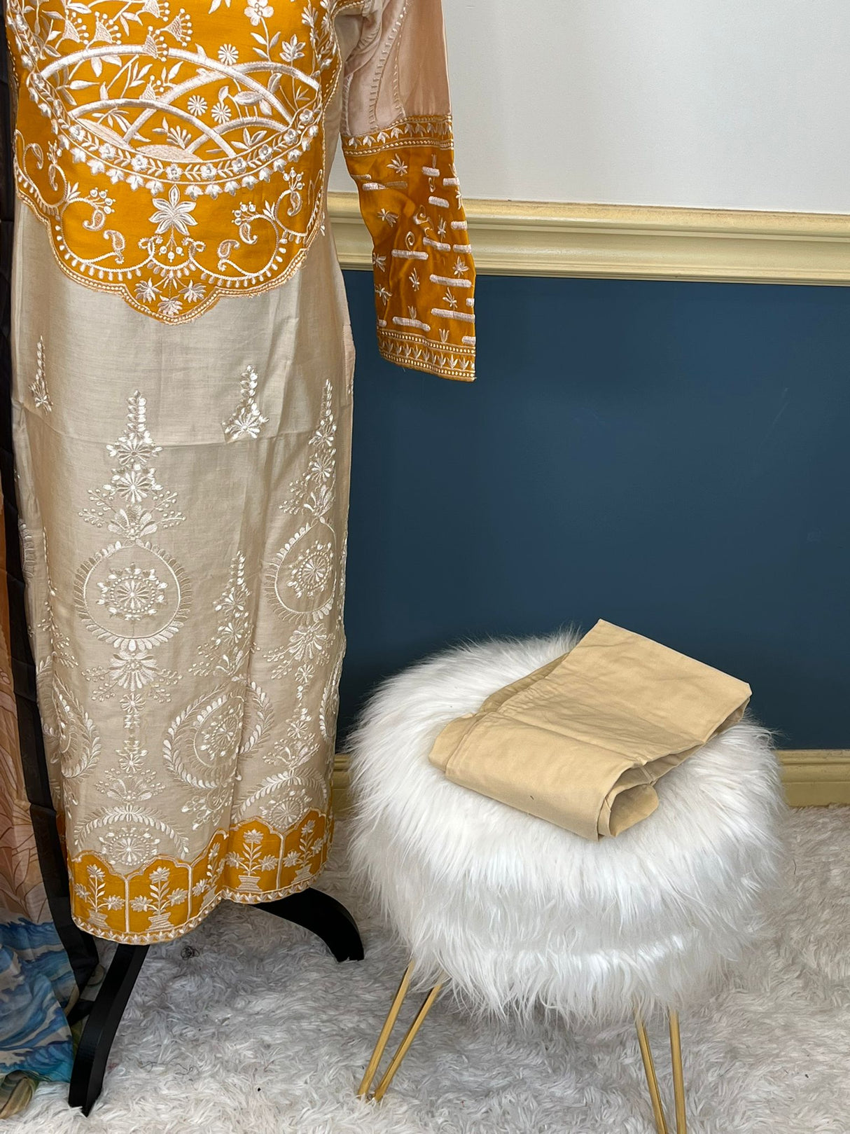 Indian Cotton Stitched Embroidery Suit Ready To Ship