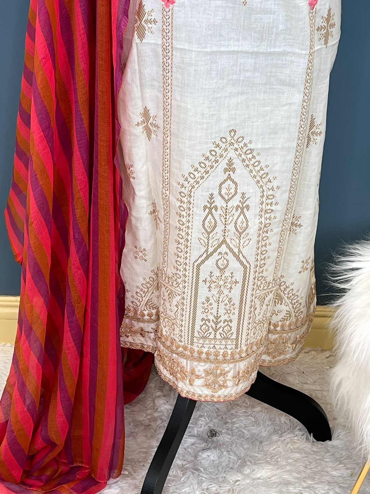 Indian Cotton Stitched Embroidery Suit Ready To Ship