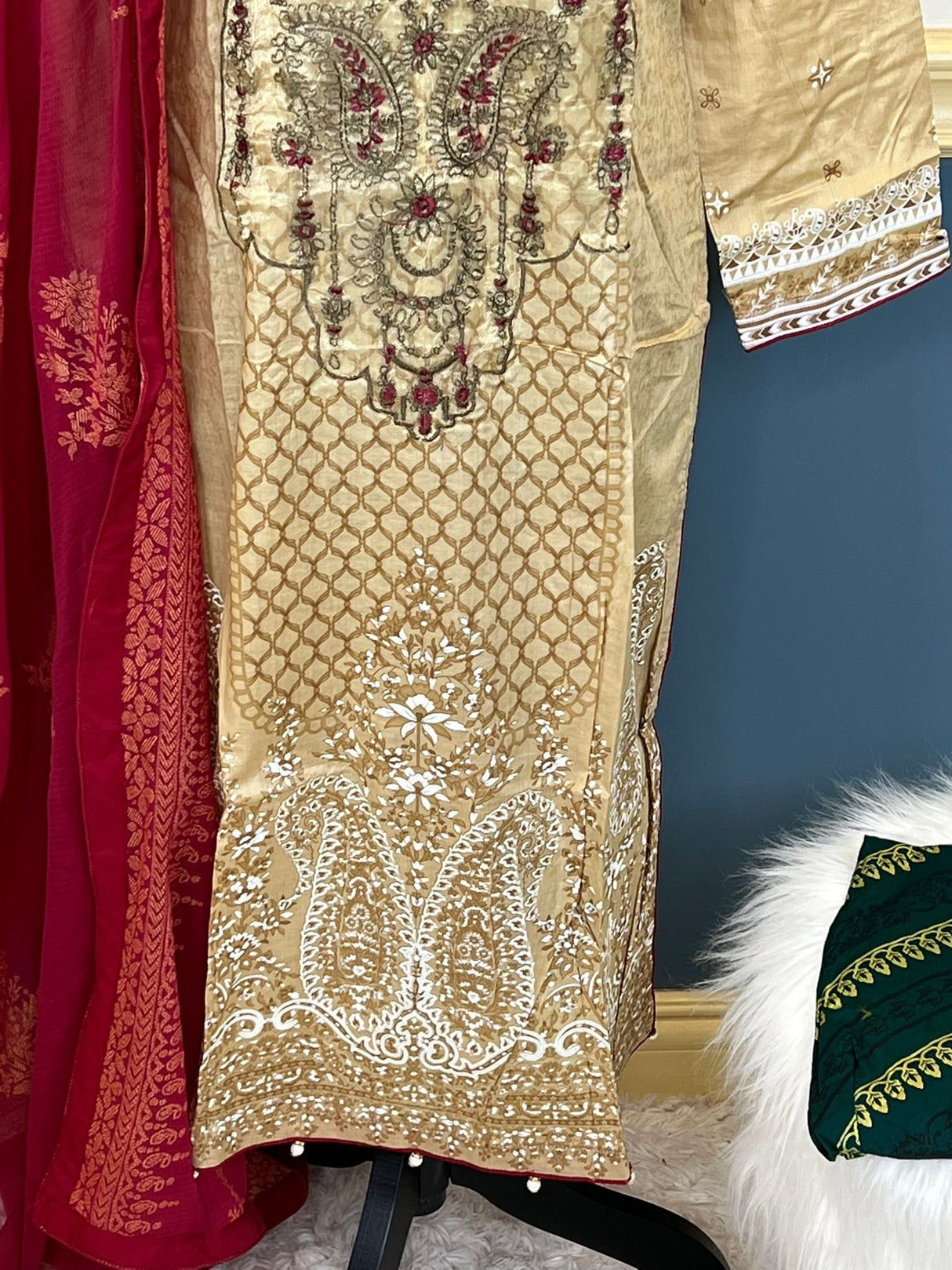 Indian Cotton Stitched Embroidery Suit Ready To Ship