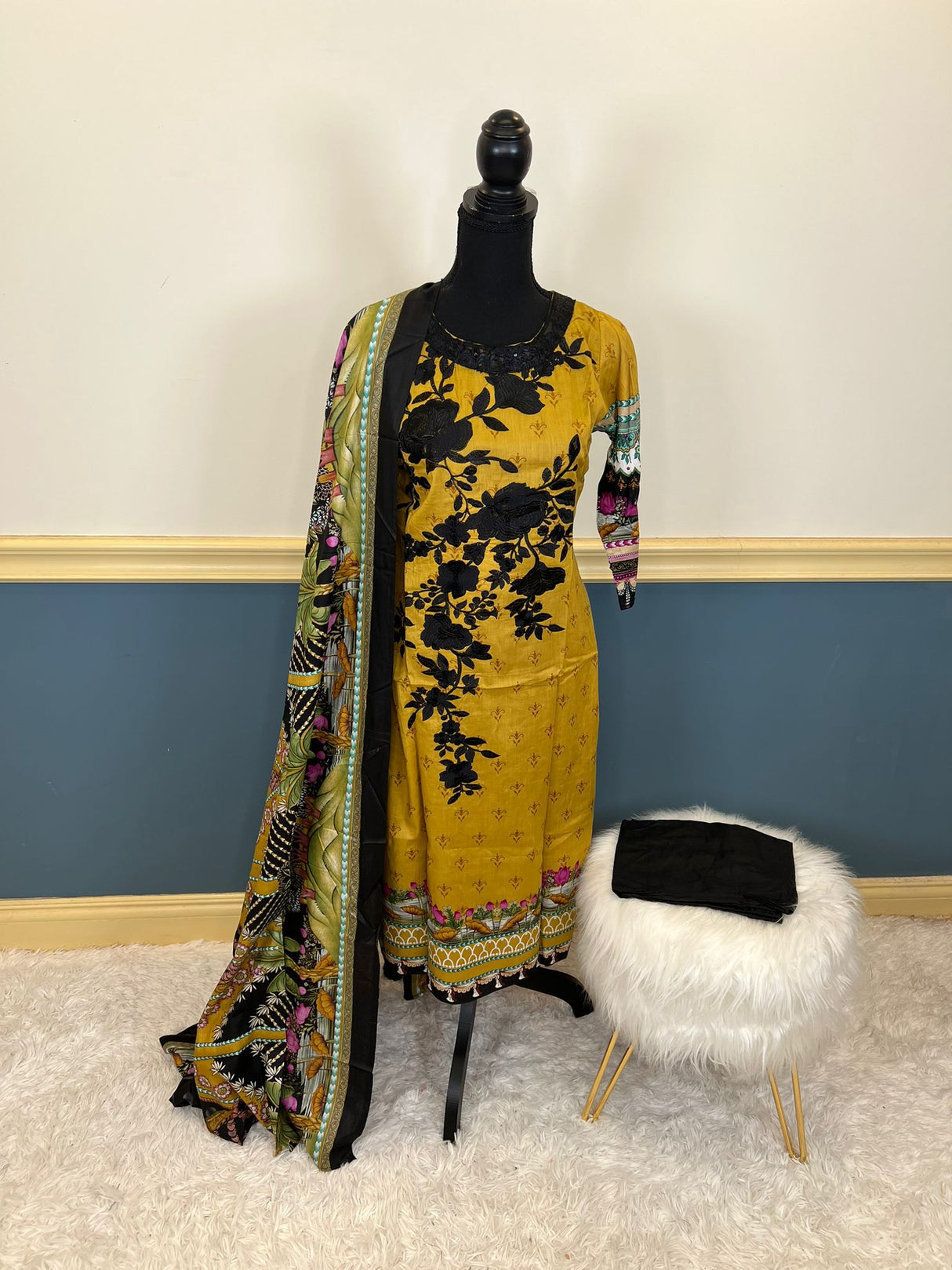 Indian Cotton Stitched Embroidery Suit Ready To Ship