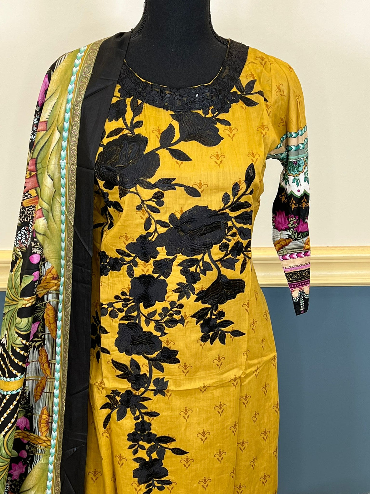 Indian Cotton Stitched Embroidery Suit Ready To Ship