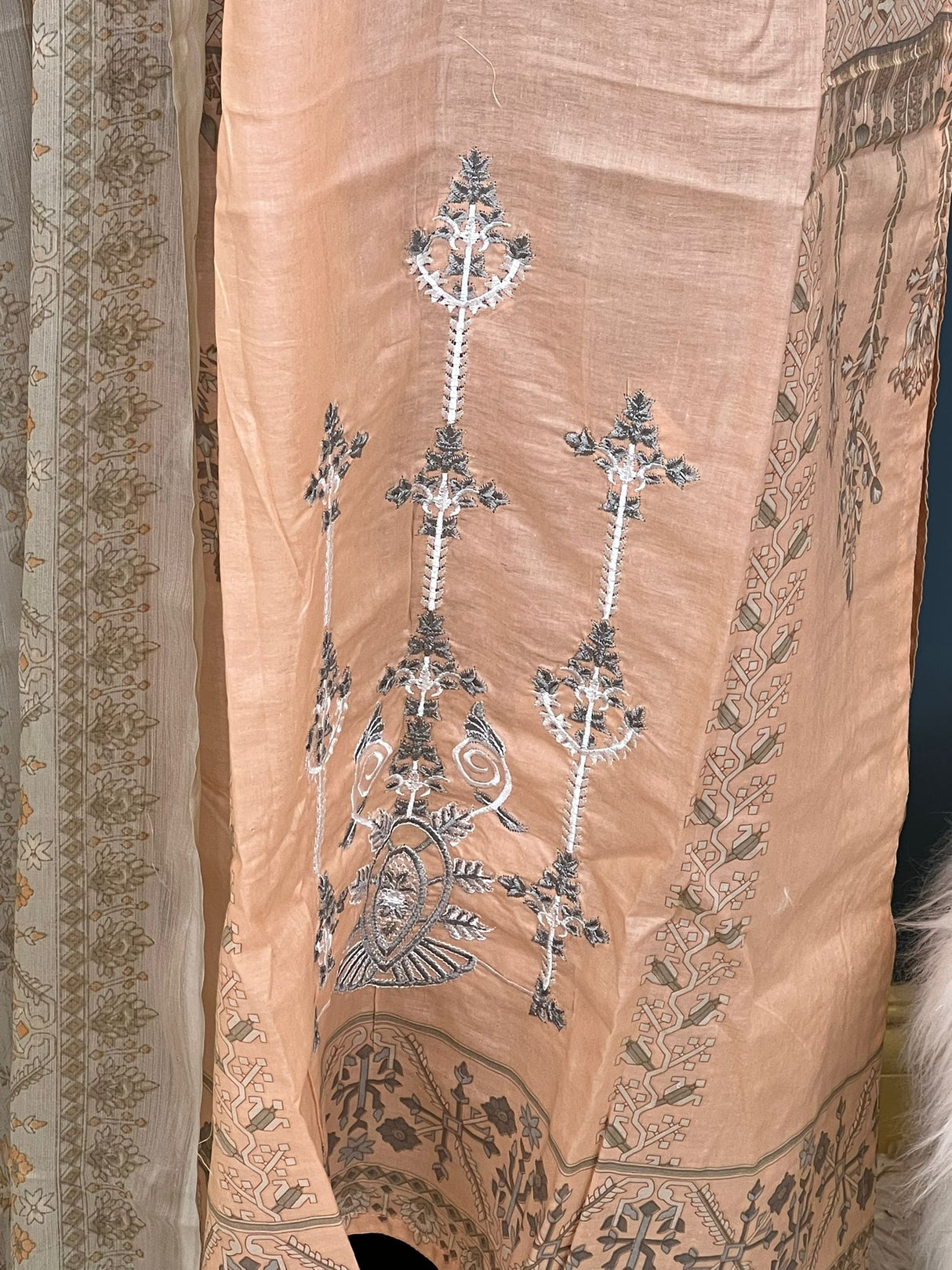 Indian Cotton Stitched Embroidery Suit Ready To Ship