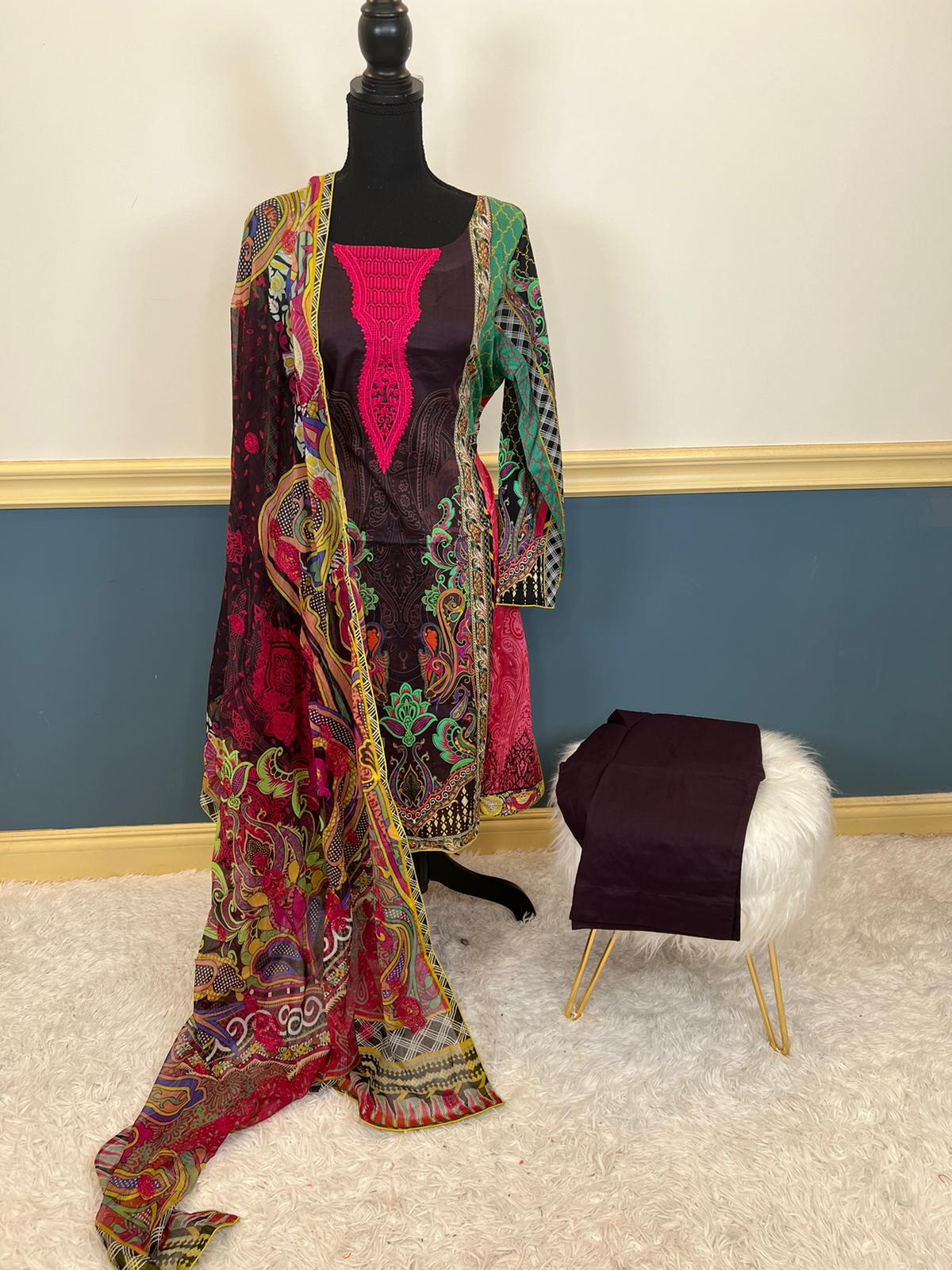 Pakistani Stitched Embroidered luxury lawn Dresses Ready To Ship