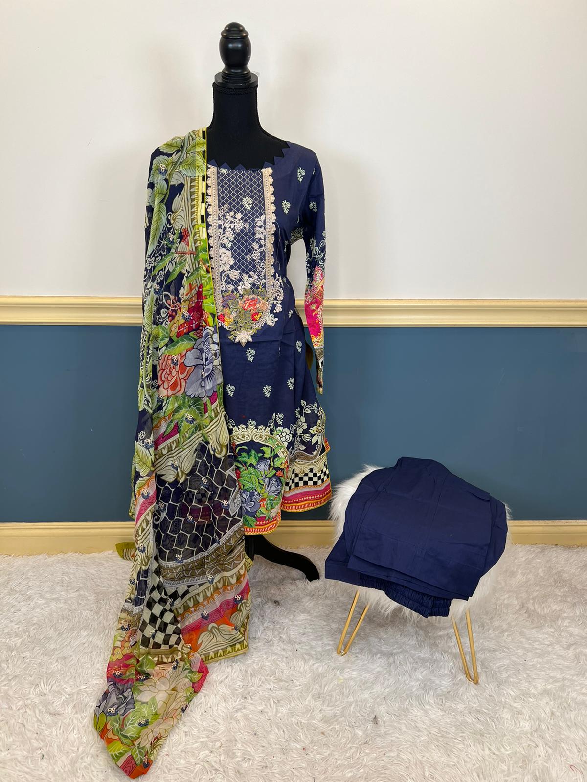 Pakistani Stitched Embroidered luxury lawn Dresses Ready To Ship