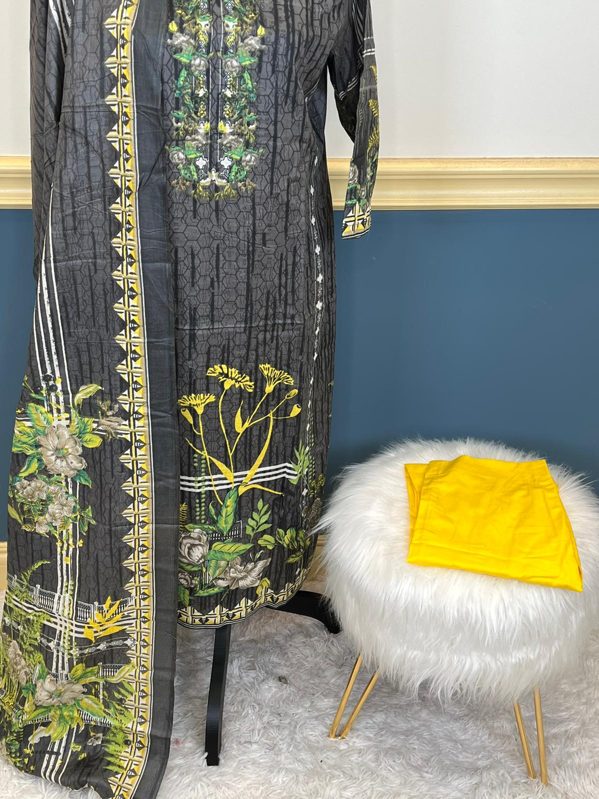 Indian Cotton Stitched Embroidery Suit Ready To Ship