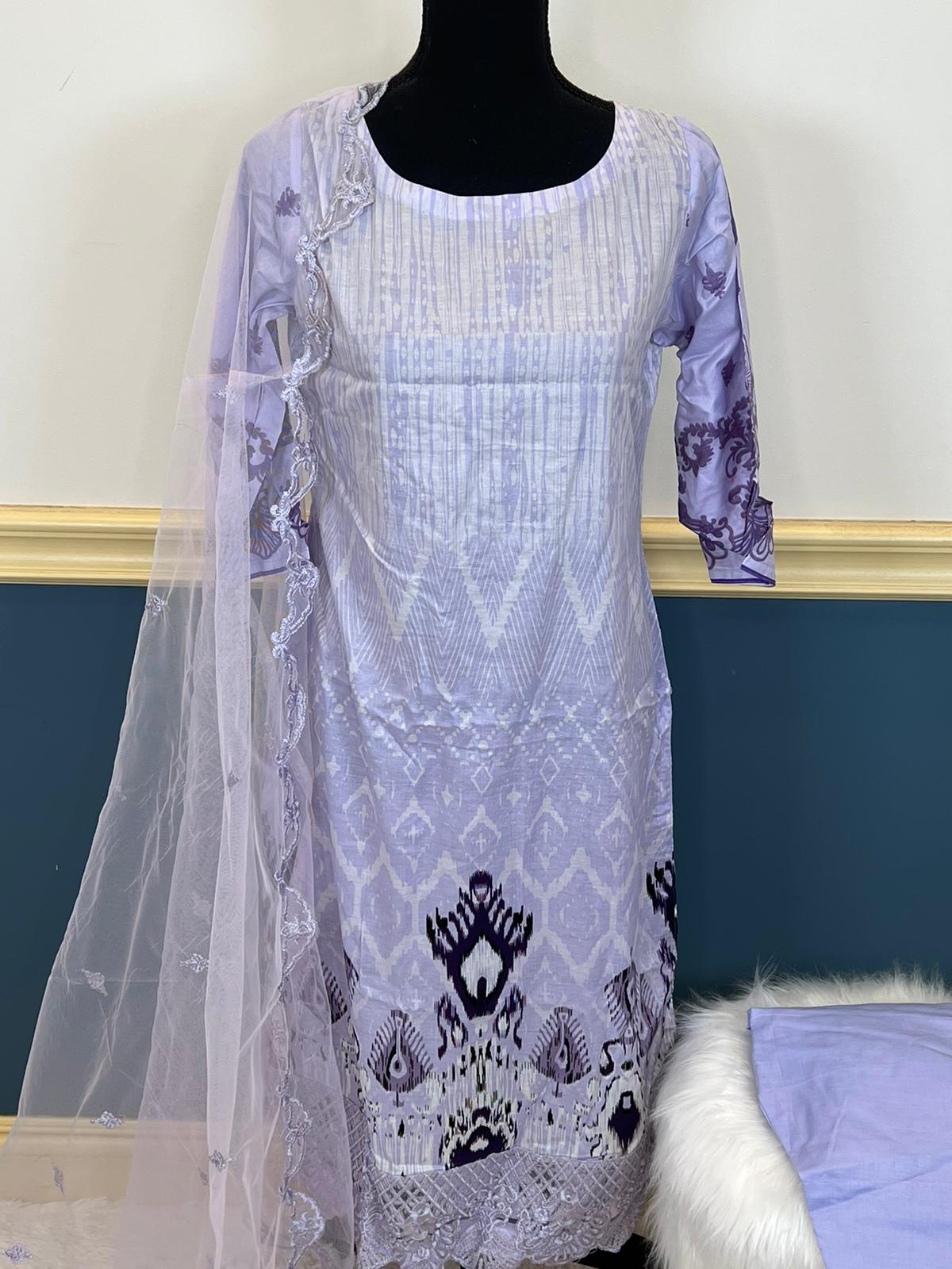 Indian Cotton Stitched Embroidery Suit Ready To Ship