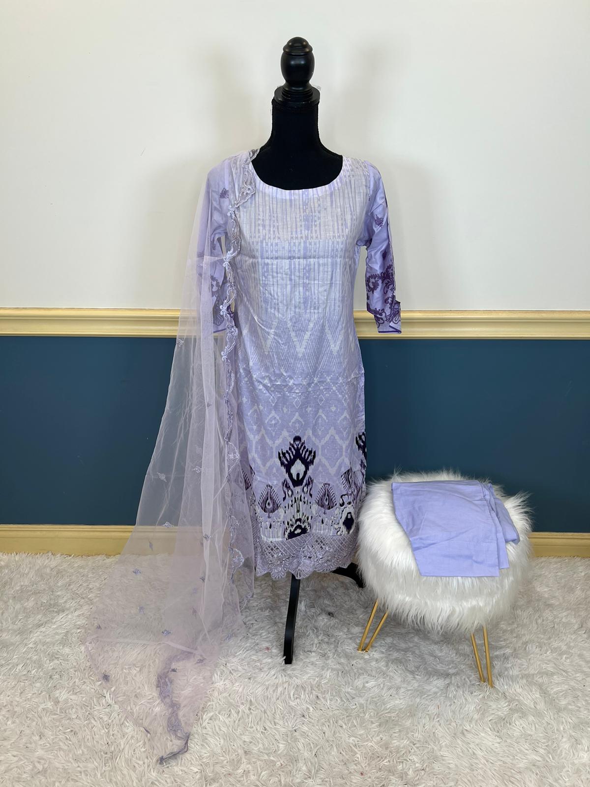 Indian Cotton Stitched Embroidery Suit Ready To Ship