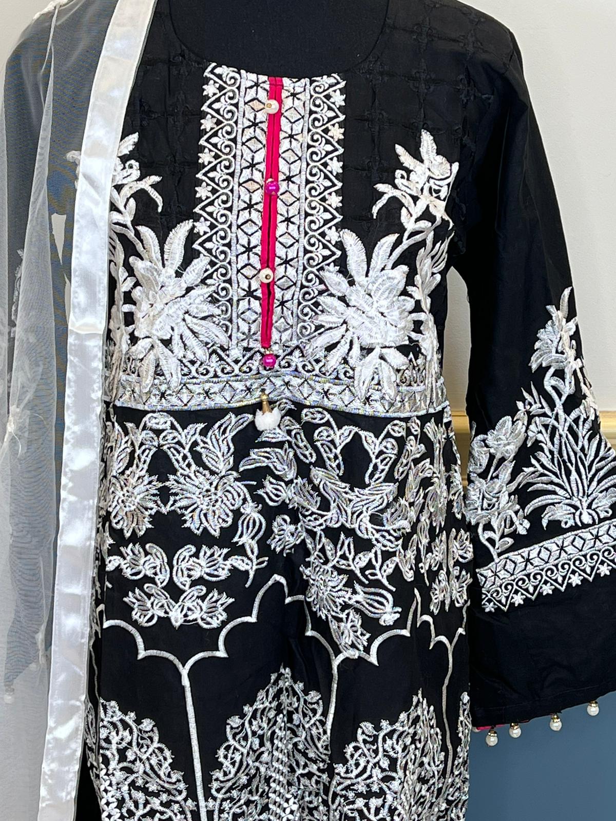 Indian Cotton Stitched Embroidery Suit Ready To Ship