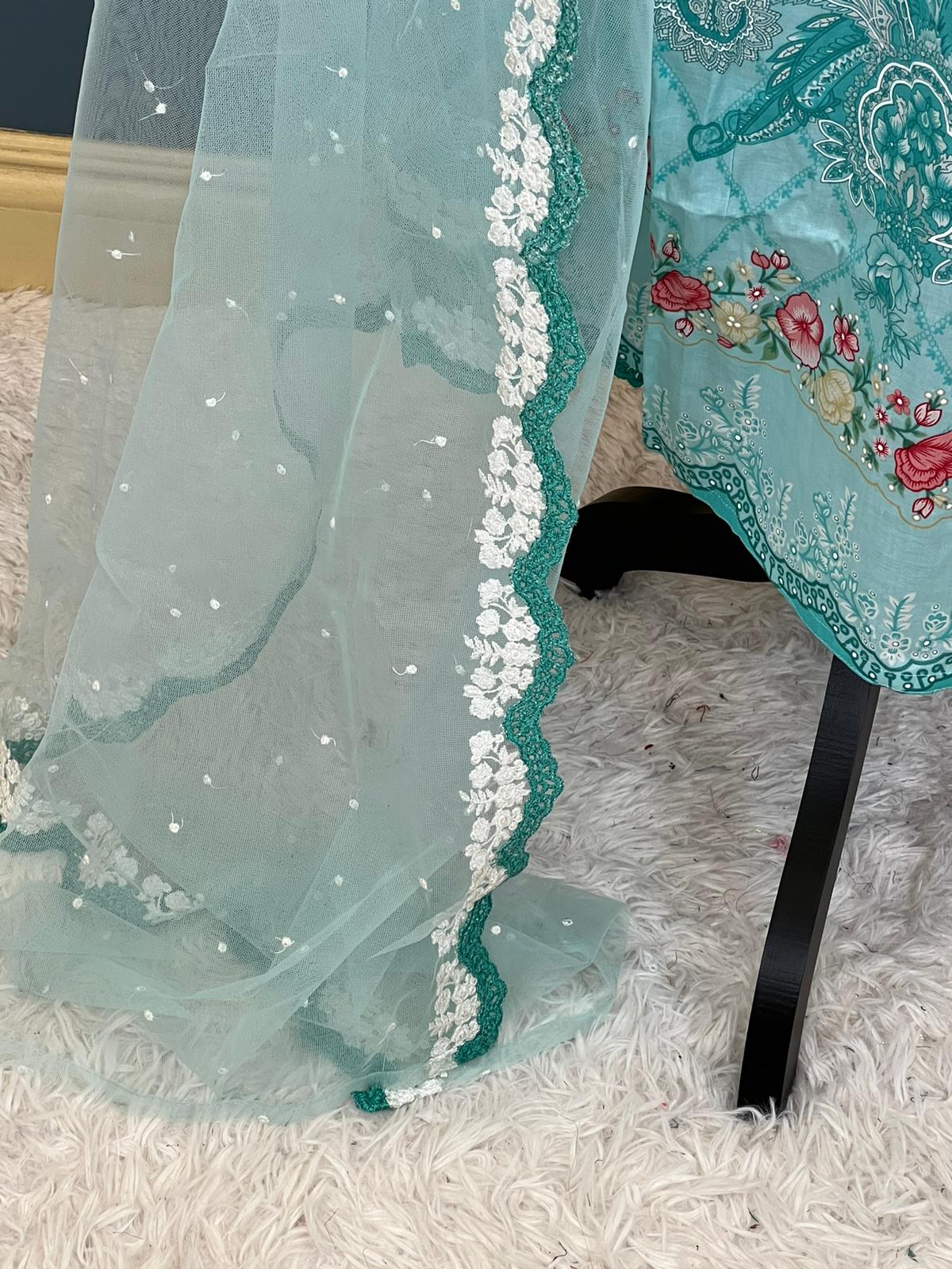 Indian Cotton Stitched Embroidery Suit Ready To Ship