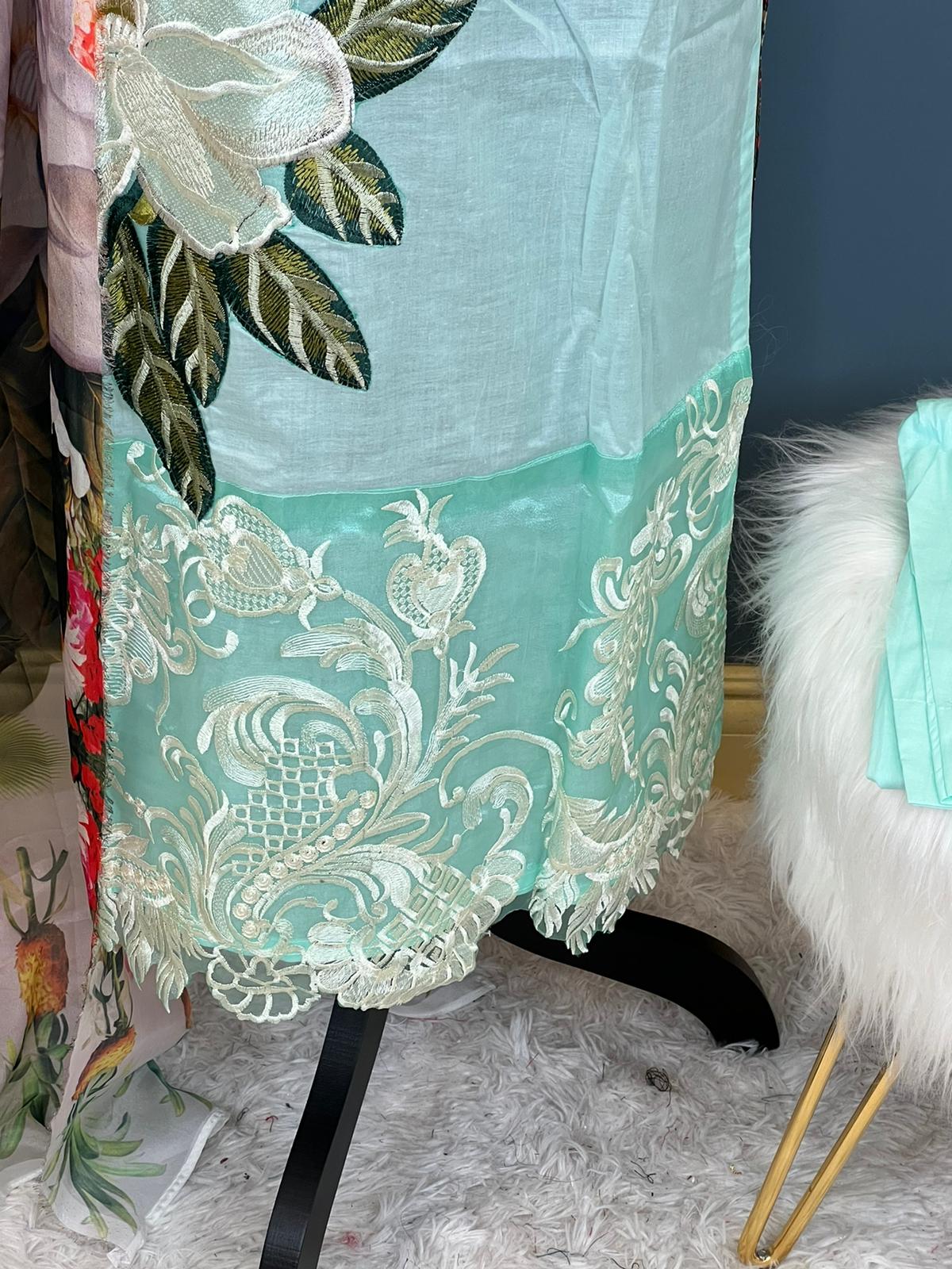 Indian Cotton Stitched Embroidery Suit Ready To Ship