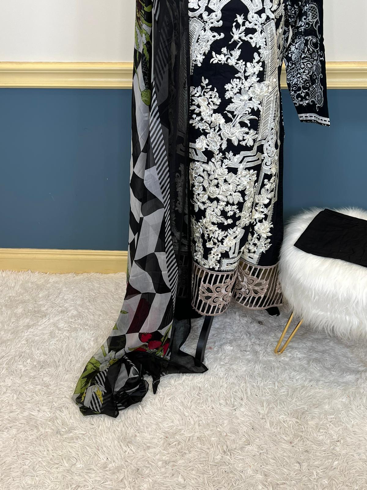 Indian Cotton Stitched Embroidery Suit Ready To Ship