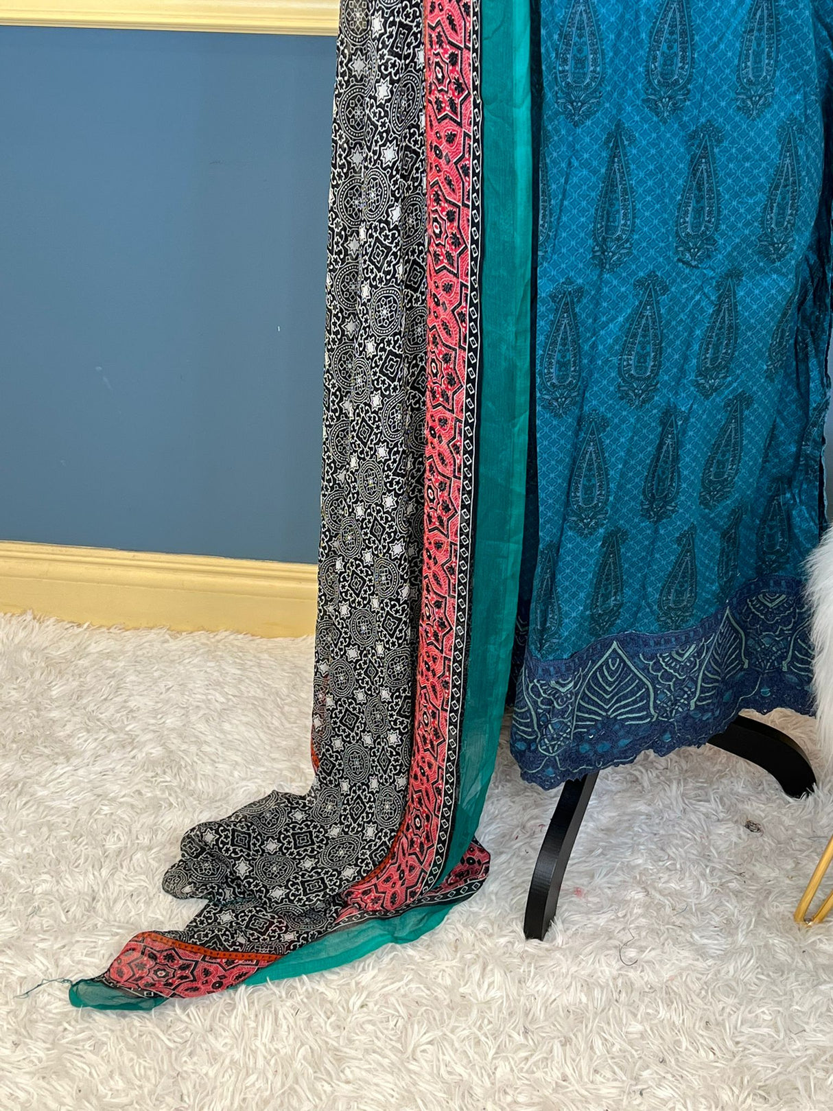 Indian Cotton Stitched Embroidery Suit Ready To Ship