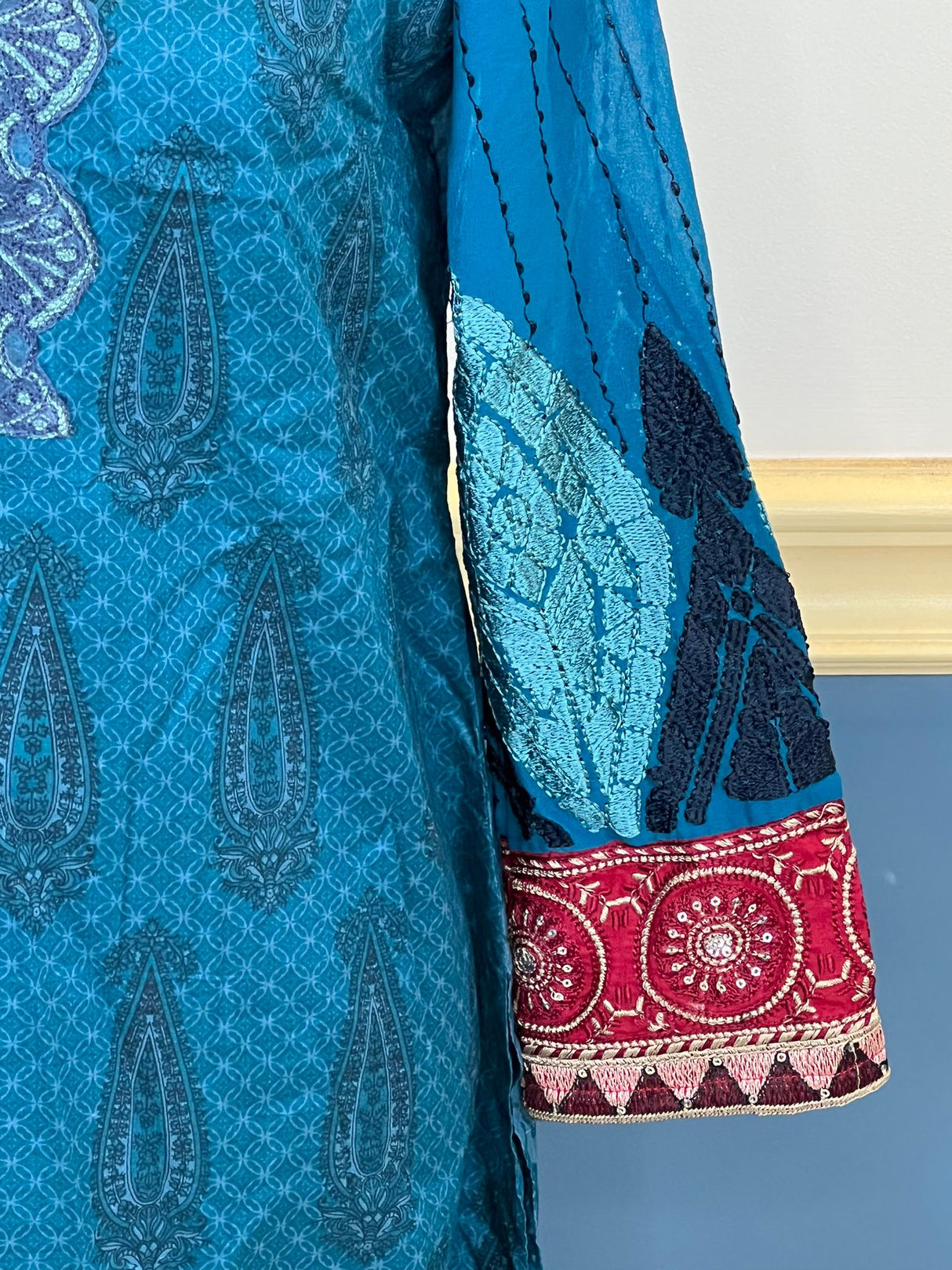 Indian Cotton Stitched Embroidery Suit Ready To Ship