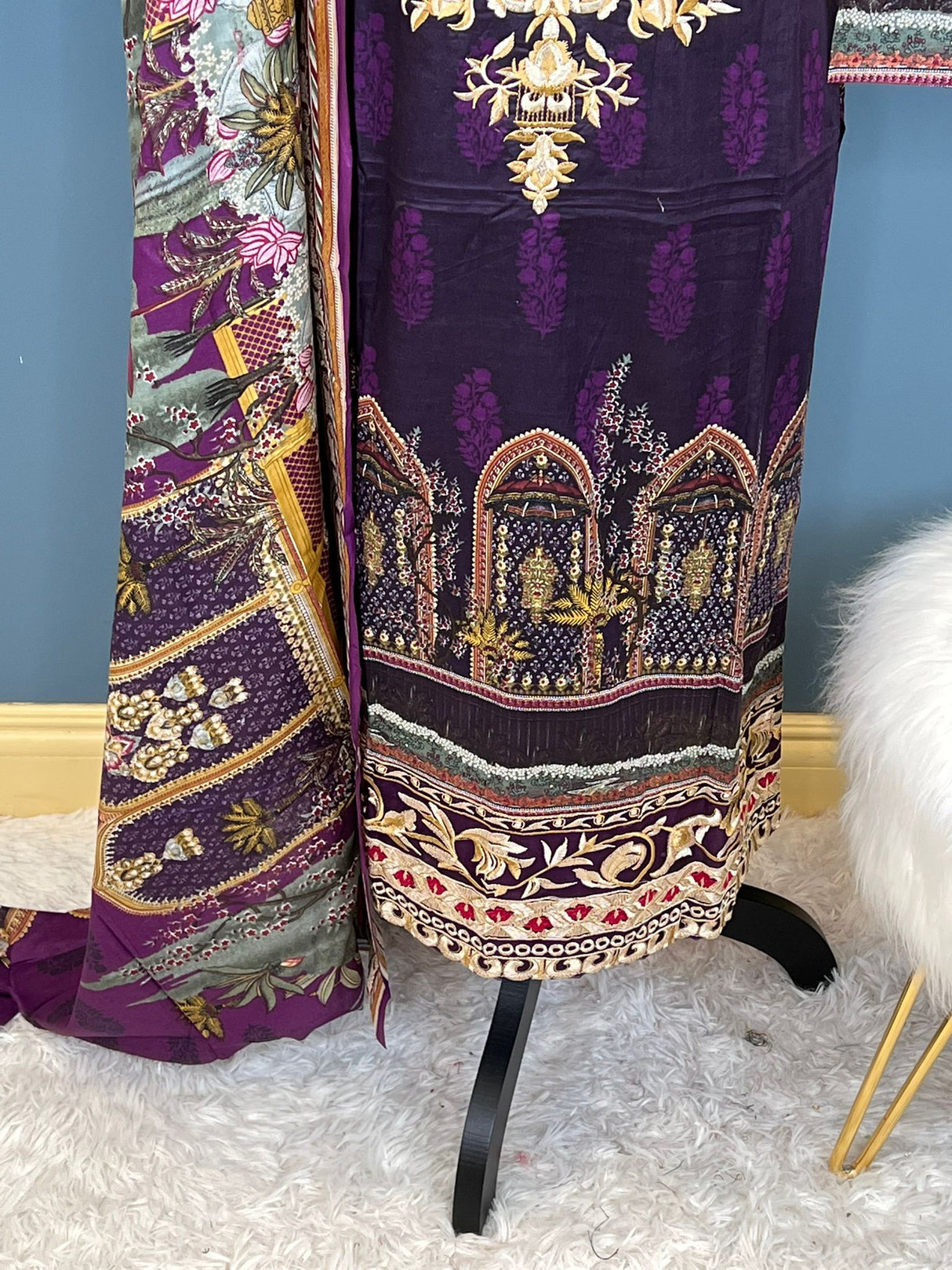 Indian Cotton Stitched Embroidery Suit Ready To Ship