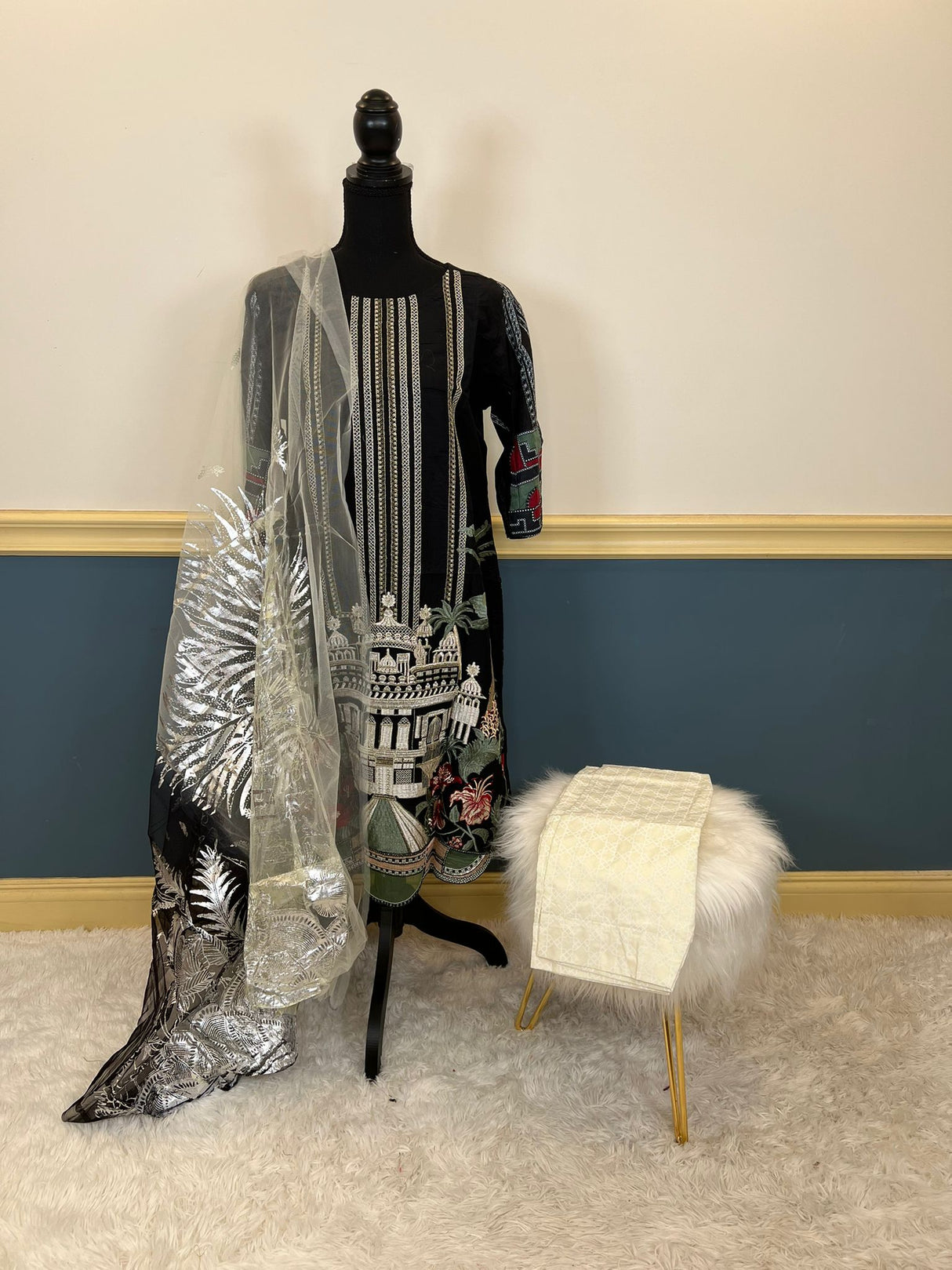 Indian Cotton Stitched Embroidery Suit Ready To Ship