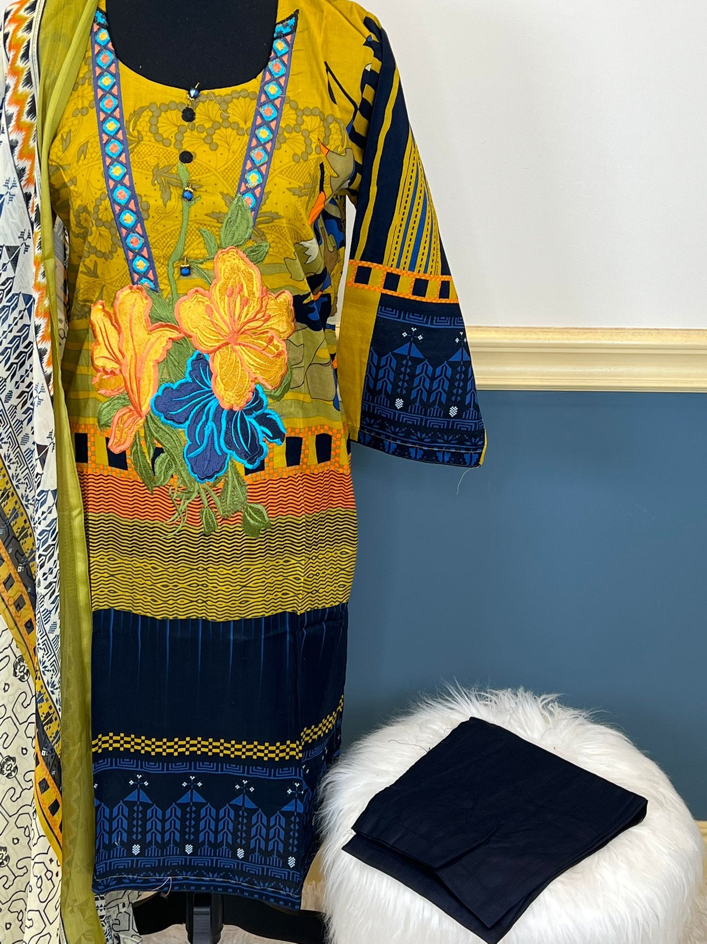 Pakistani Stitched Embroidery Lawn Suit Ready To Ship