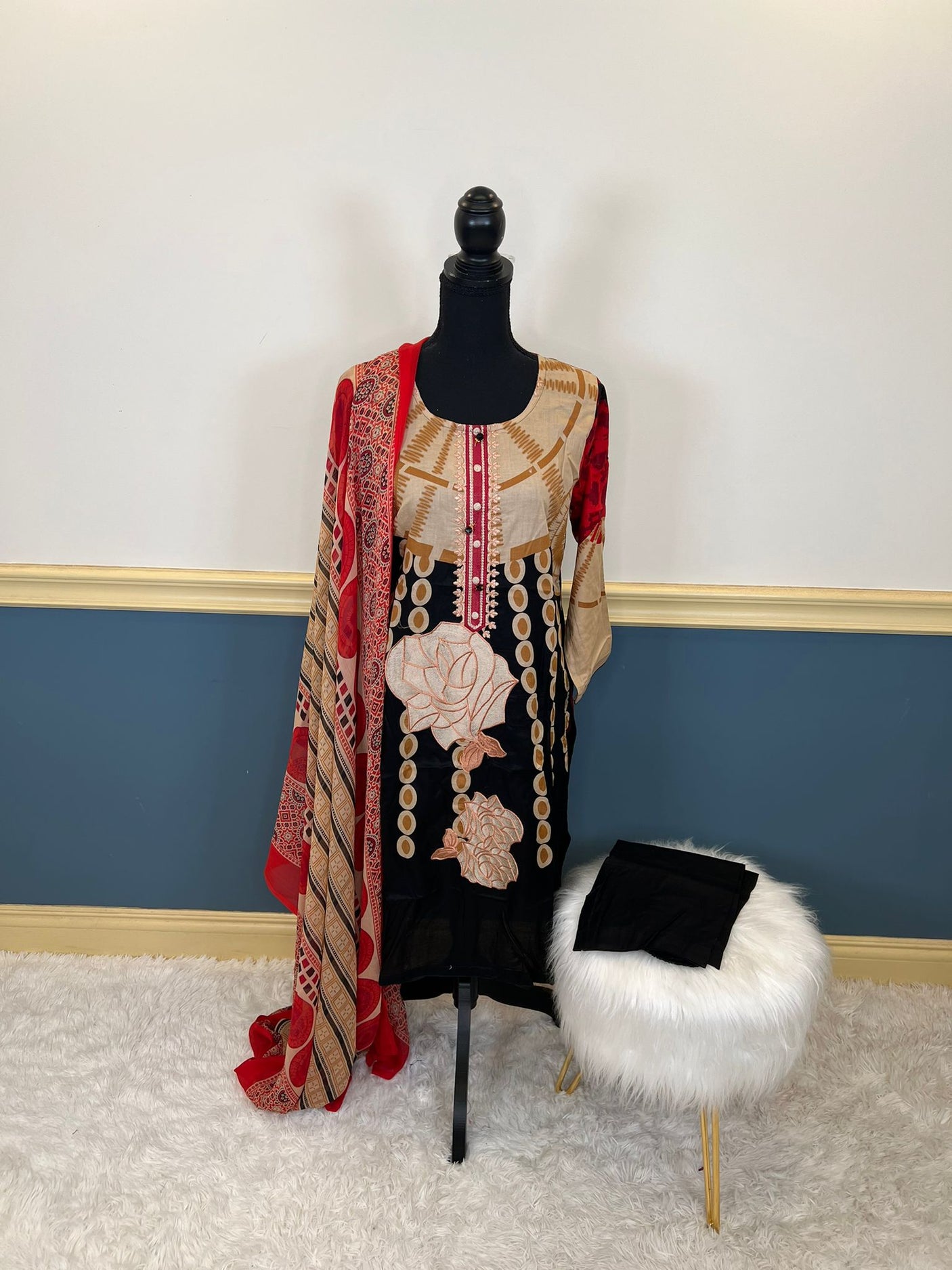 Pakistani Stitched Embroidery Lawn Suit Ready To Ship