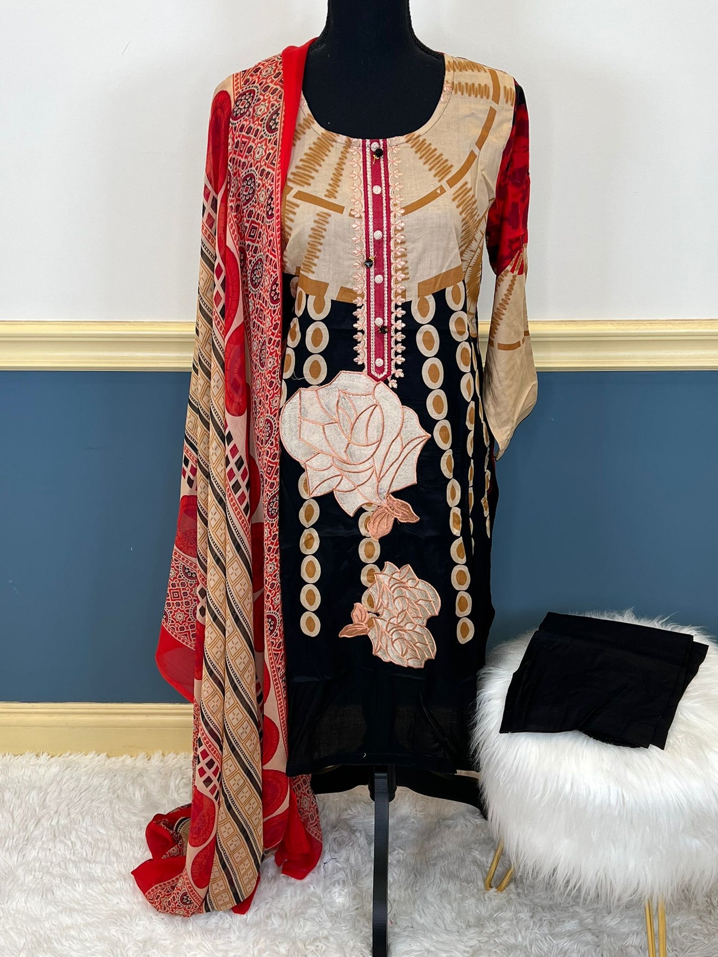 Pakistani Stitched Embroidery Lawn Suit Ready To Ship