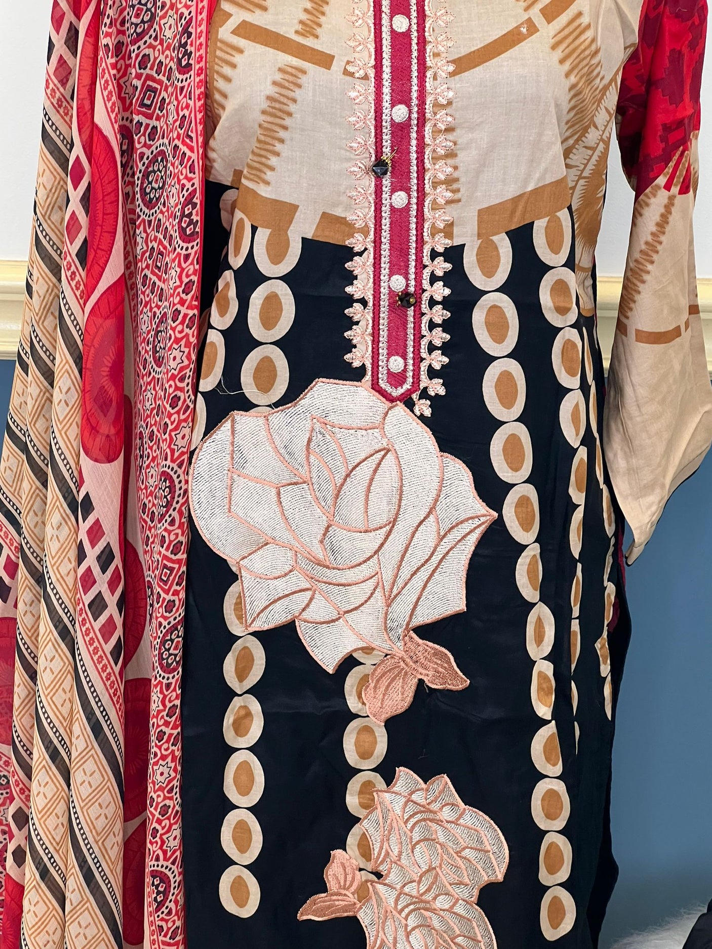 Pakistani Stitched Embroidery Lawn Suit Ready To Ship