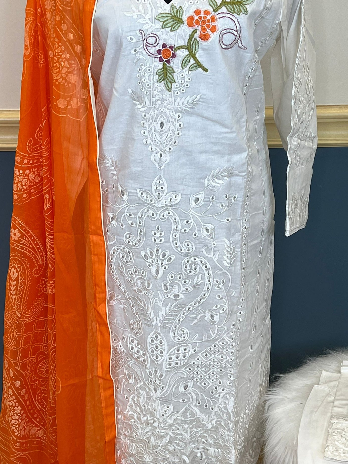 Pakistani Stitched Embroidery luxury lawn Dresses Ready To Ship