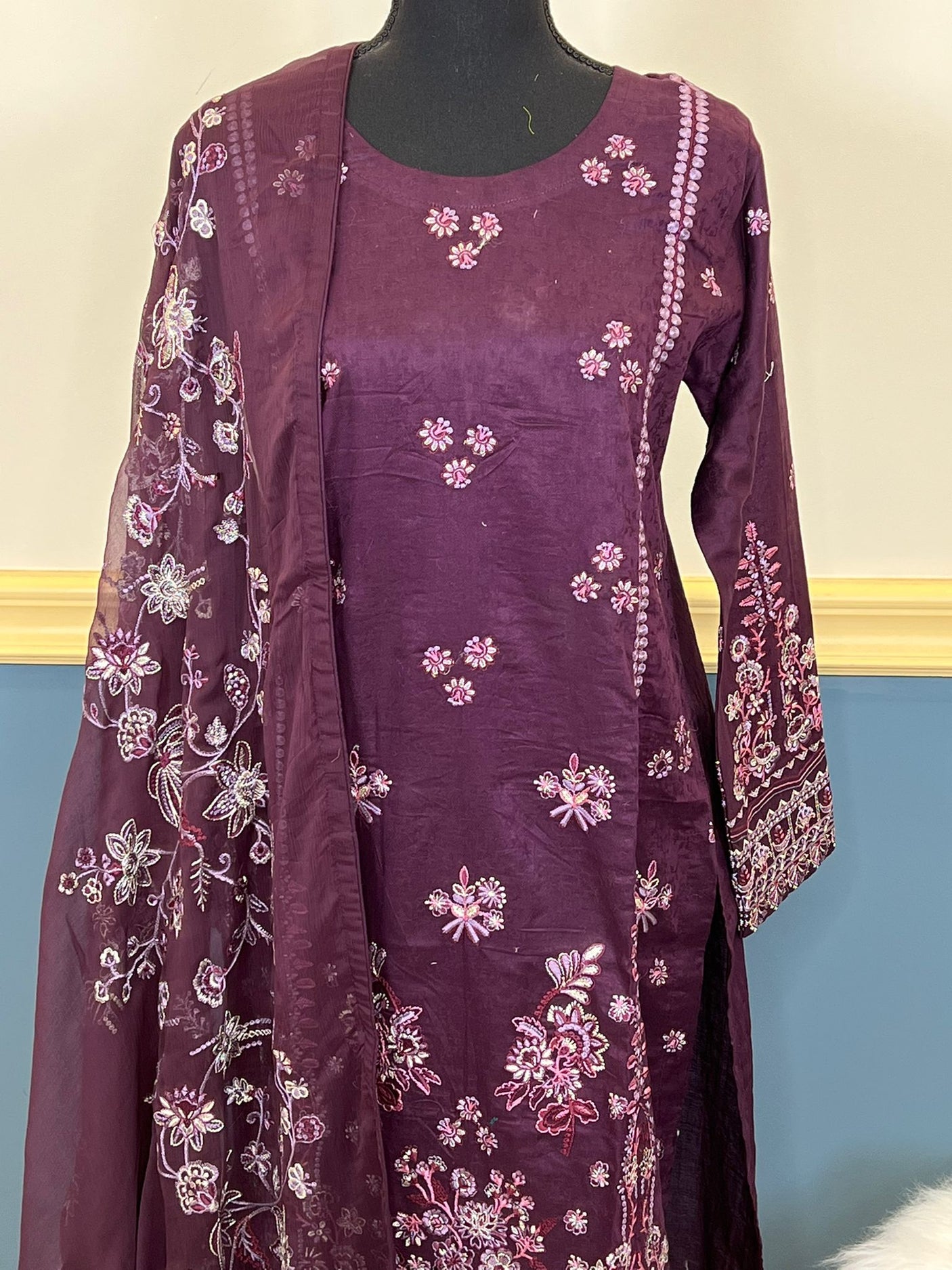 Pakistani Stitched Embroidery luxury lawn Dresses Ready To Ship