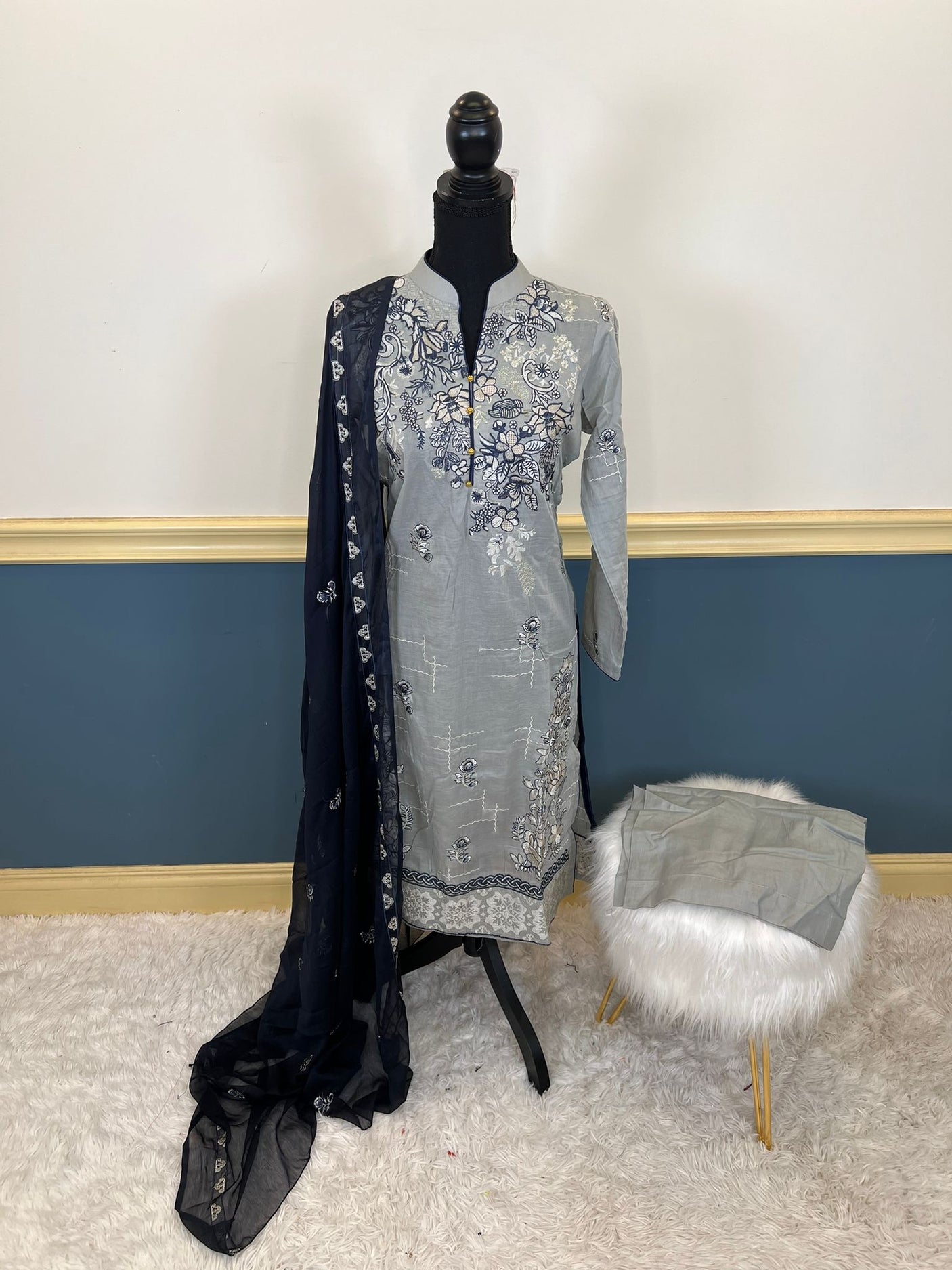 Pakistani Stitched Embroidery luxury lawn Dresses Ready To Ship