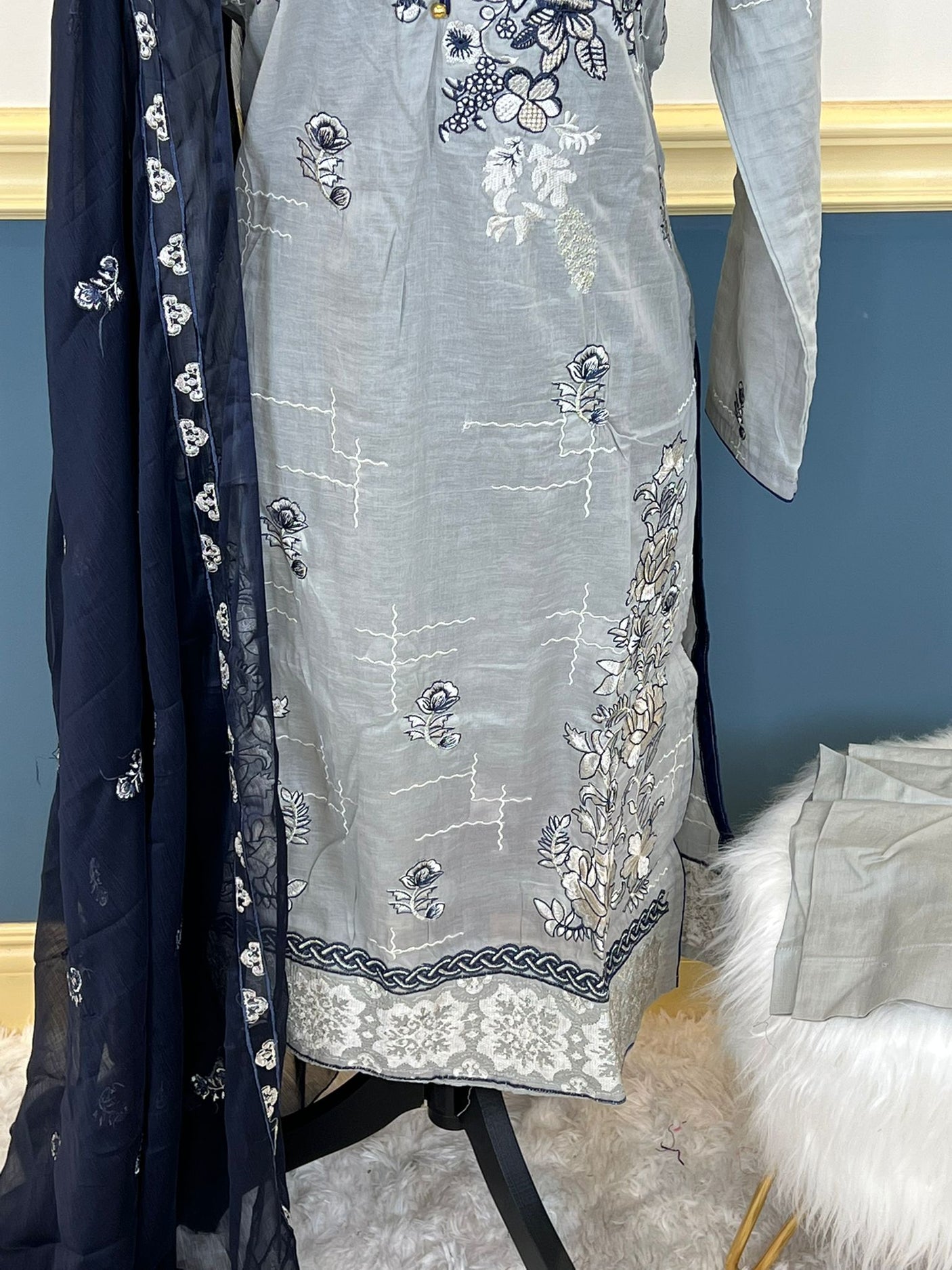 Pakistani Stitched Embroidery luxury lawn Dresses Ready To Ship