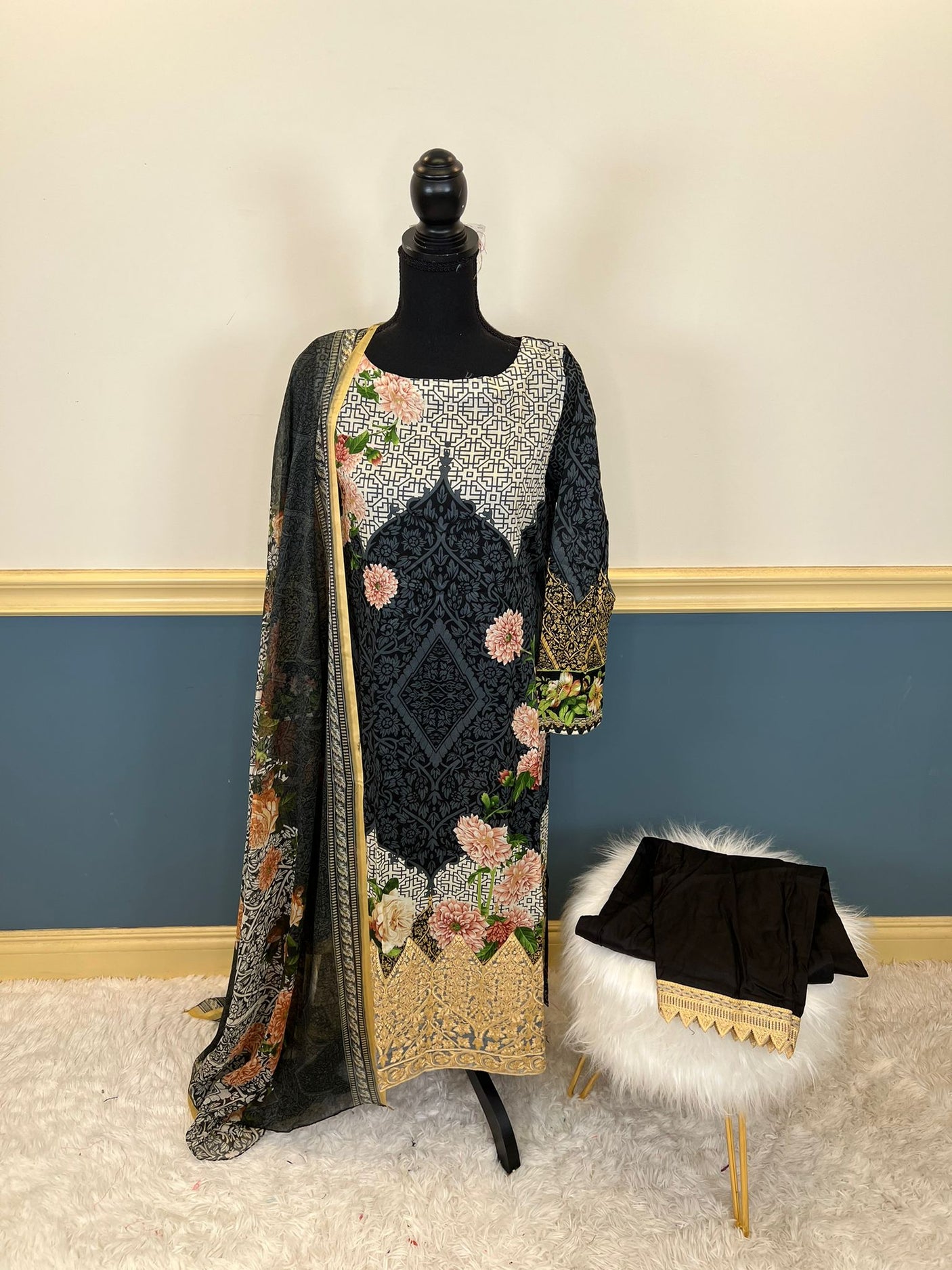 Pakistani Stitched Embroidery luxury lawn Dresses Ready To Ship