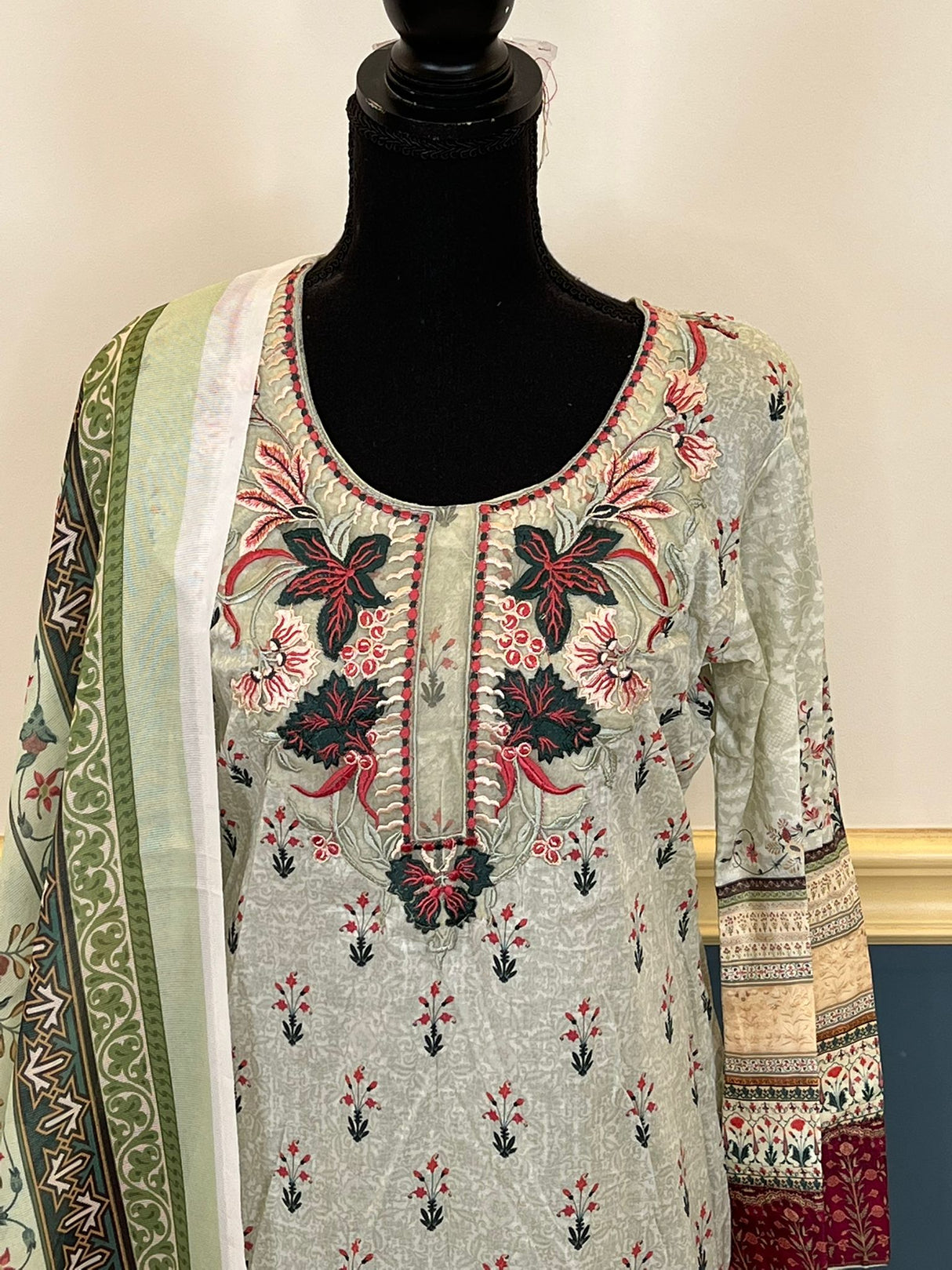 Indian Cotton Stitched Embroidery Suit Ready To Ship