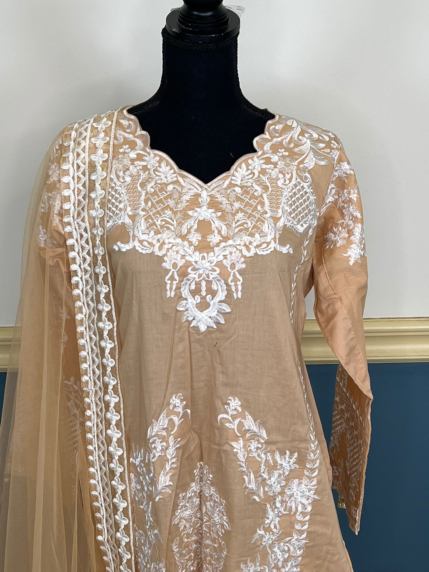 Pakistani lawn stitched Embroidered Suit Ready To Ship