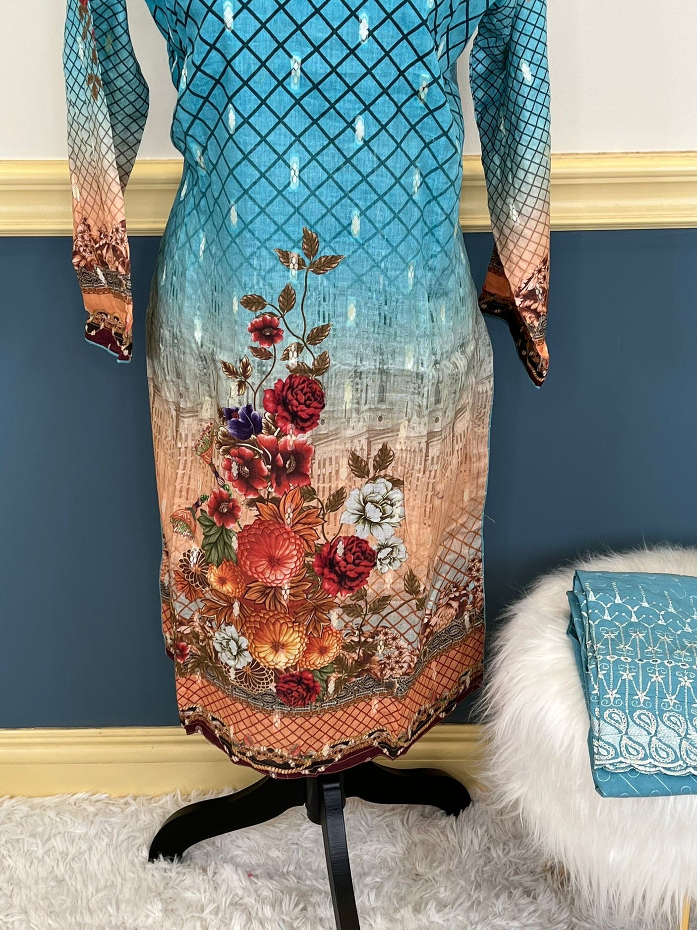 Pakistani Stitched Embroidery Lawn Suit Ready To Ship